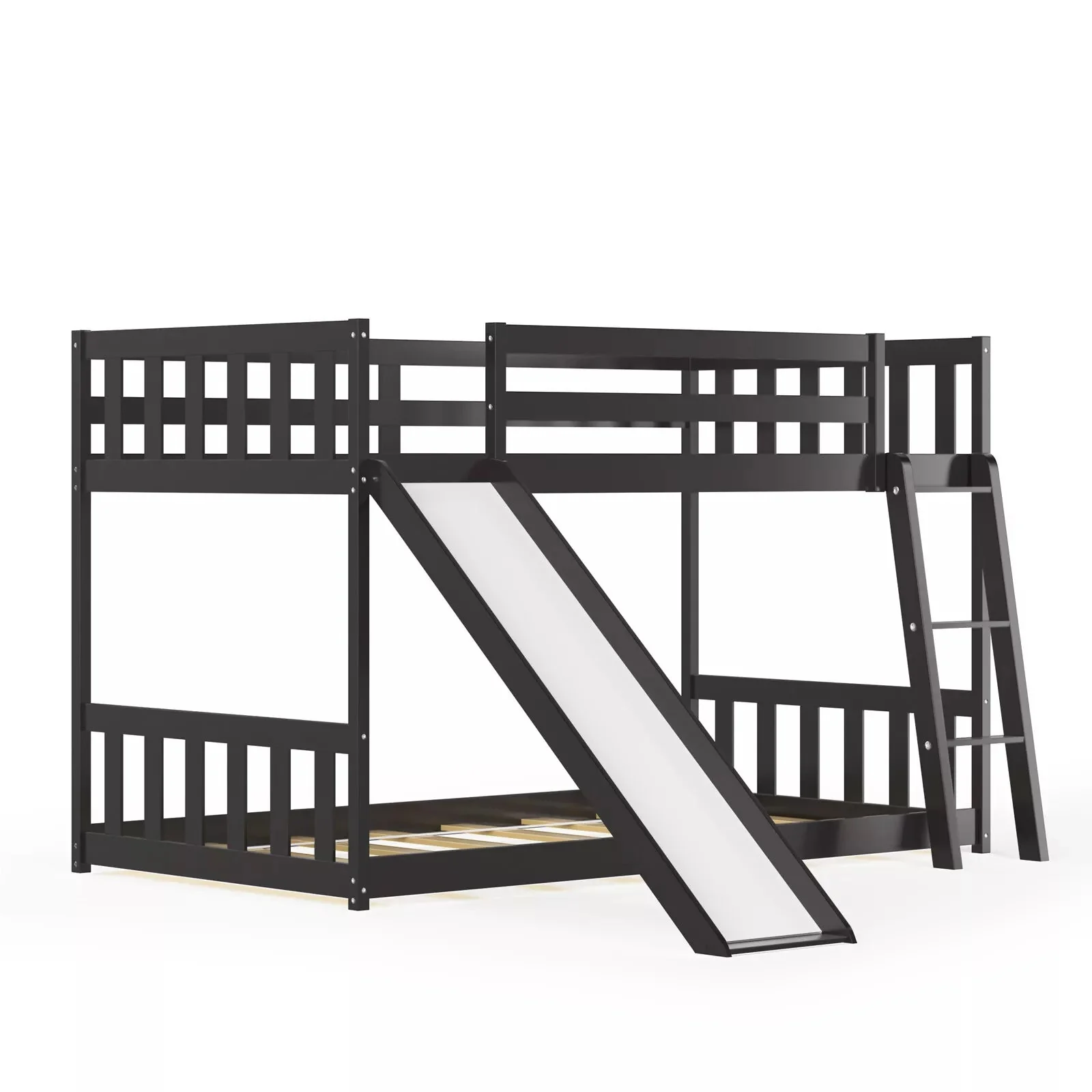 Nina Twin Over Twin Kids Bunk Bed With Slide - Image 4