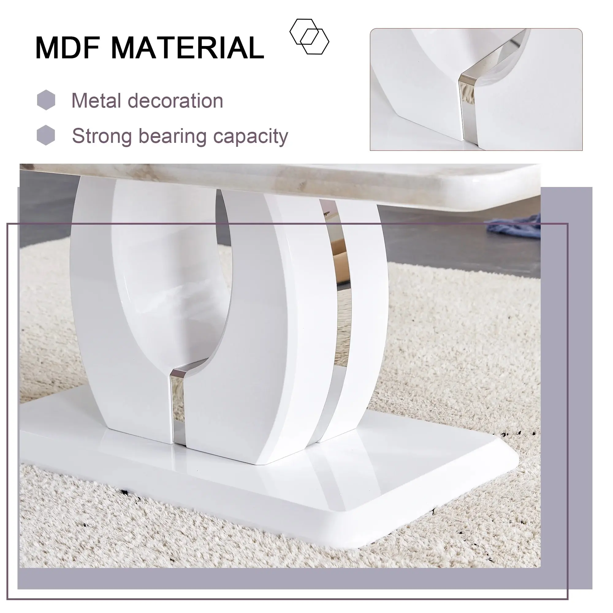 Nora Marble Coffee Table - Image 4