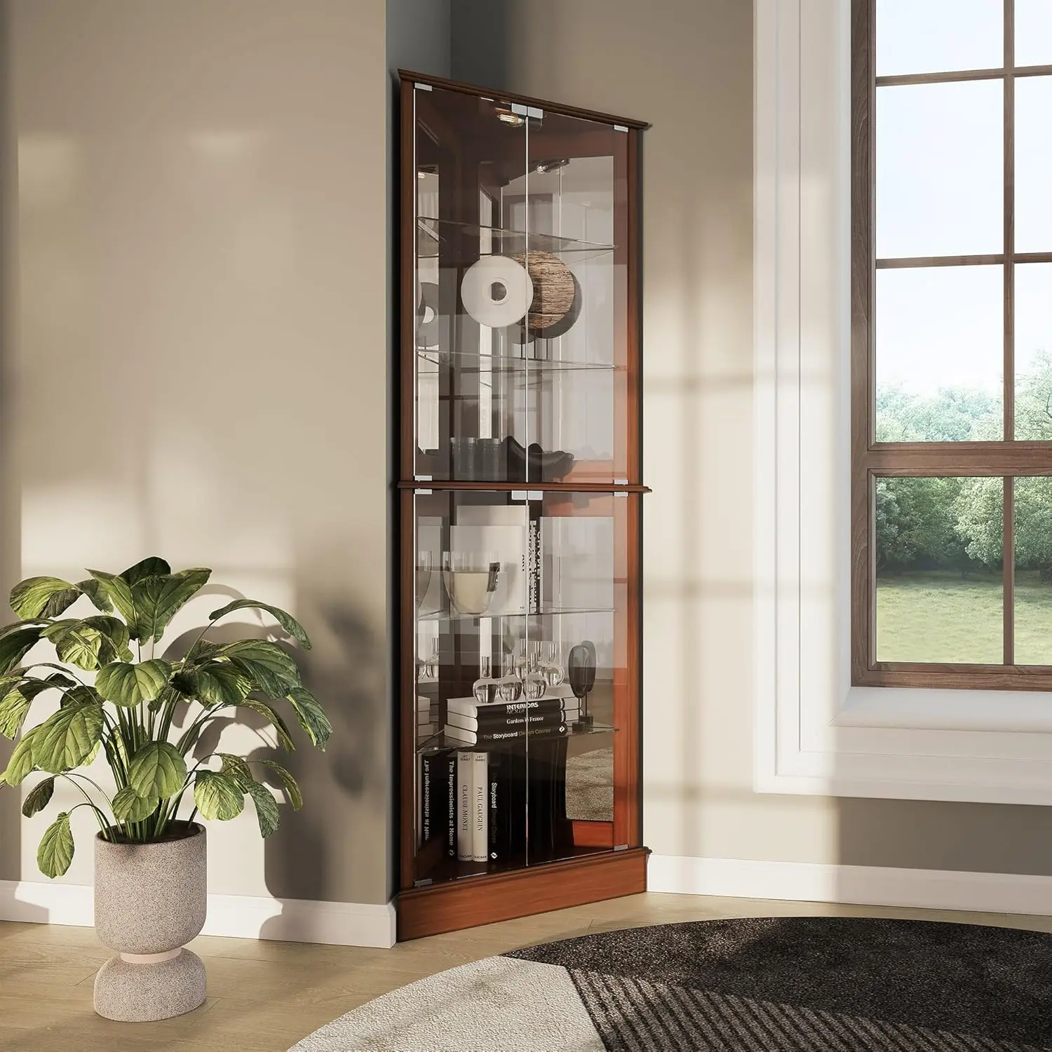 Nunez Corner Curio Cabinet With Glass Doors - Image 7
