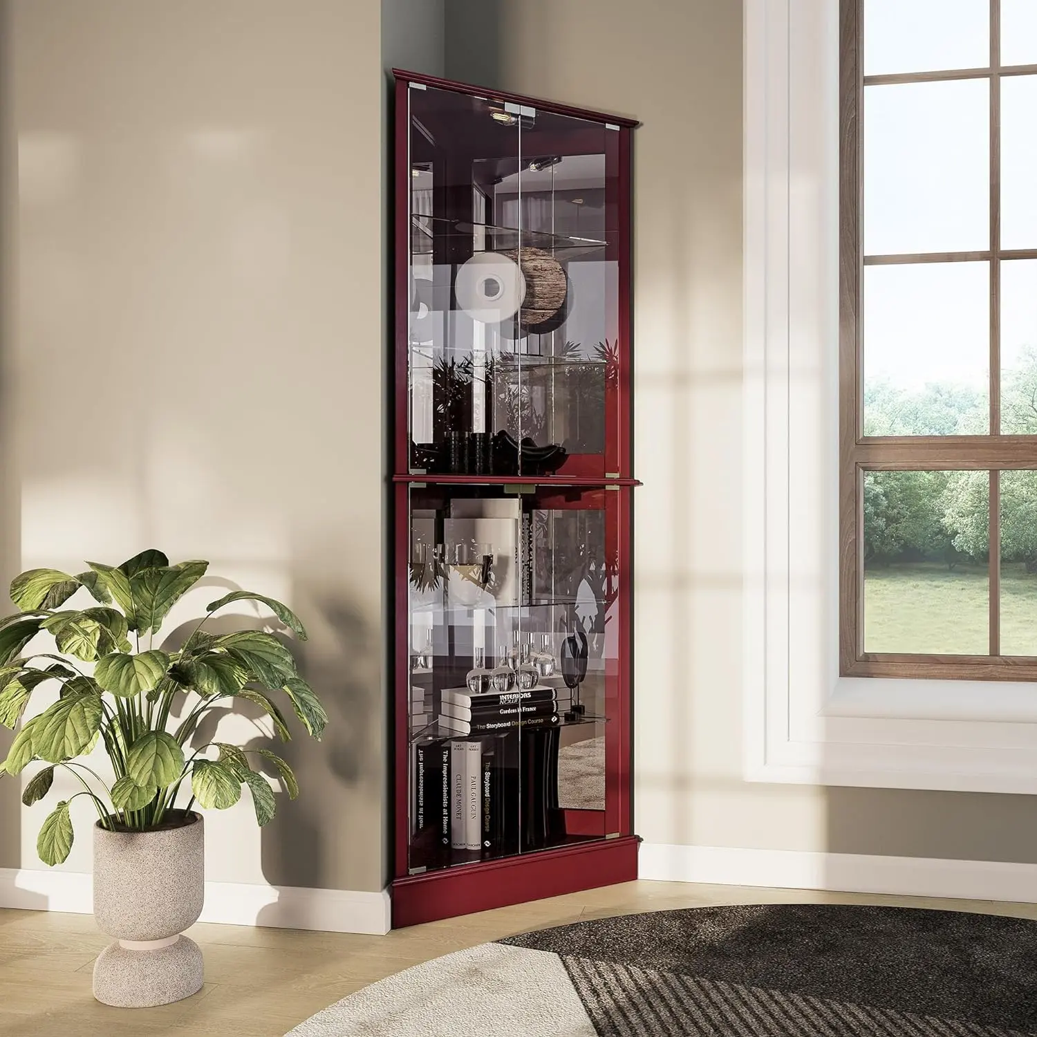 Nunez Corner Curio Cabinet With Glass Doors - Image 9