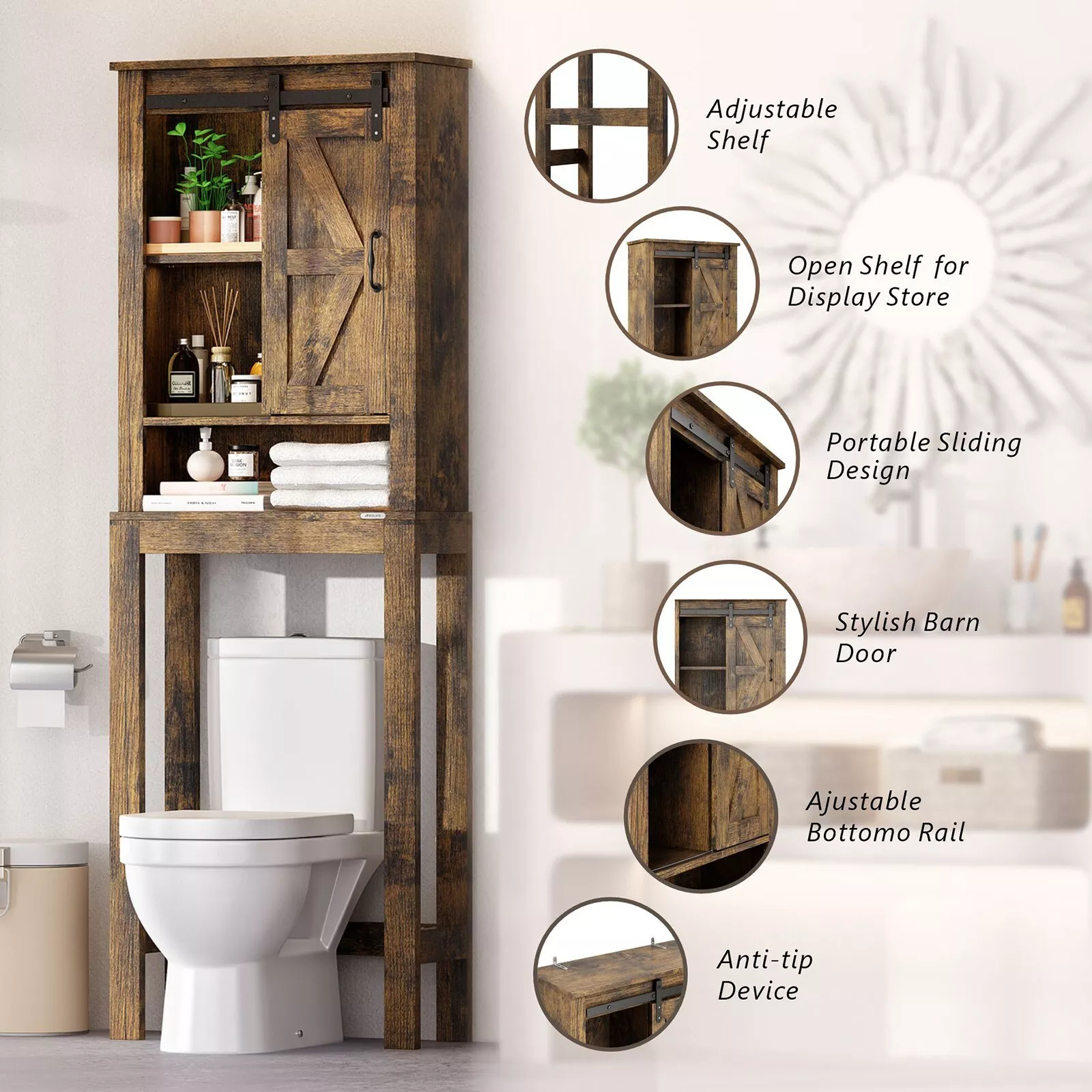 Oisin Over Commode Storage Cabinet - Image 2