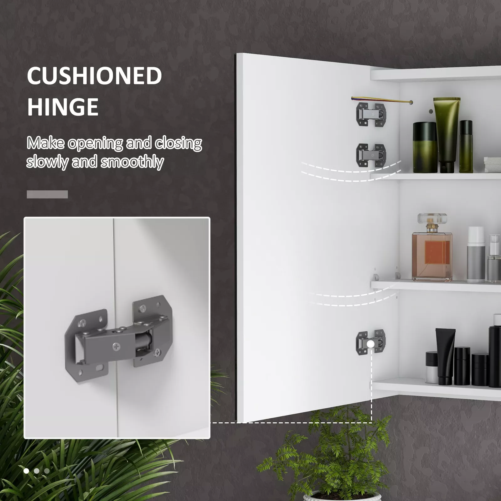 Olivia Bathroom Mirror Wall Cabinet With Light - Image 6