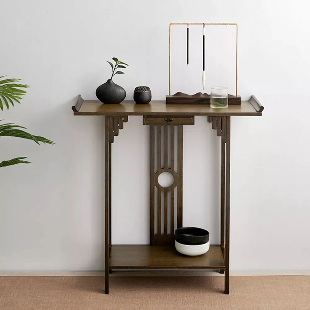 Ortiz Antique Narrow Entryway Table With Storage - Image 3