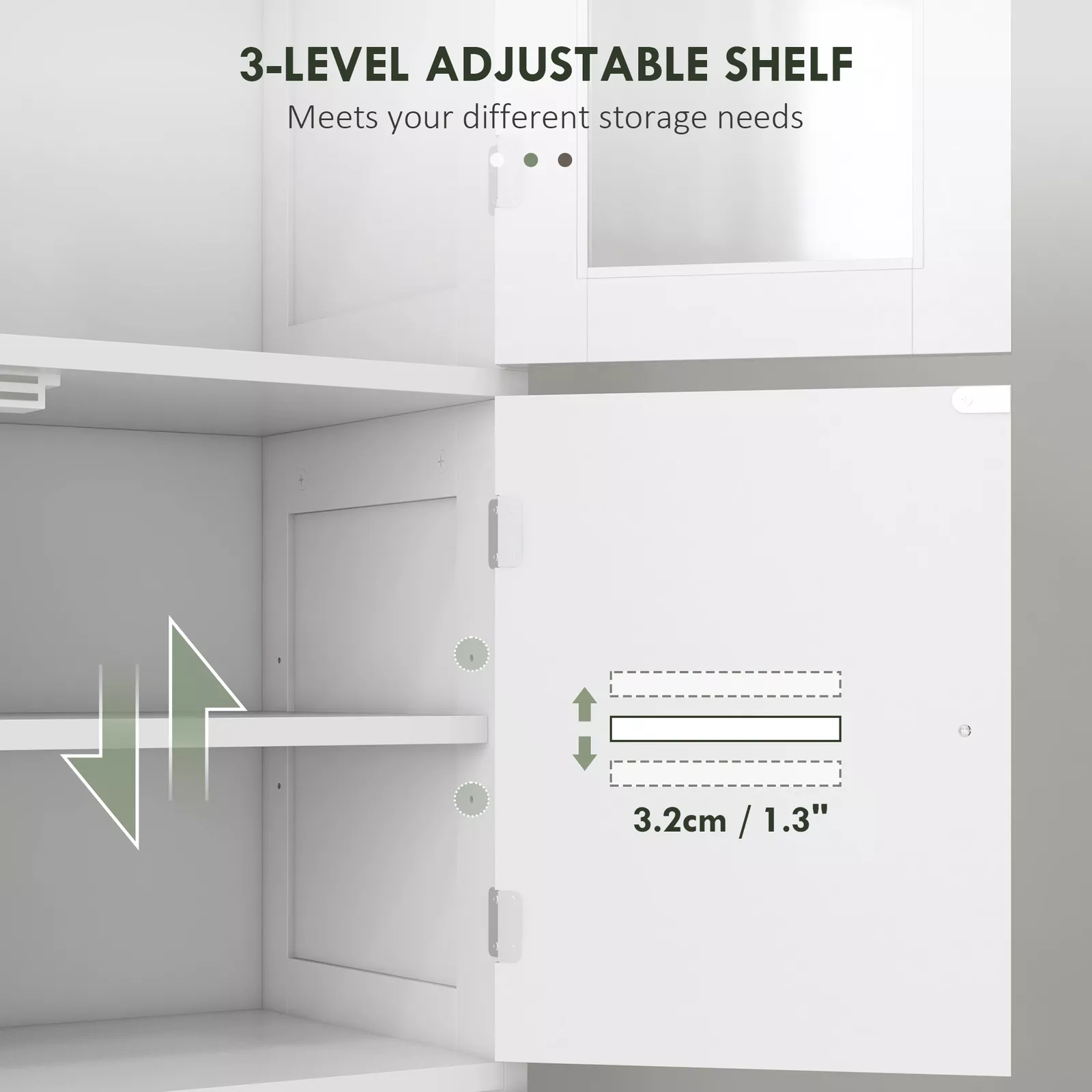 Osman Tall Linen Closet Cabinet - Image 4