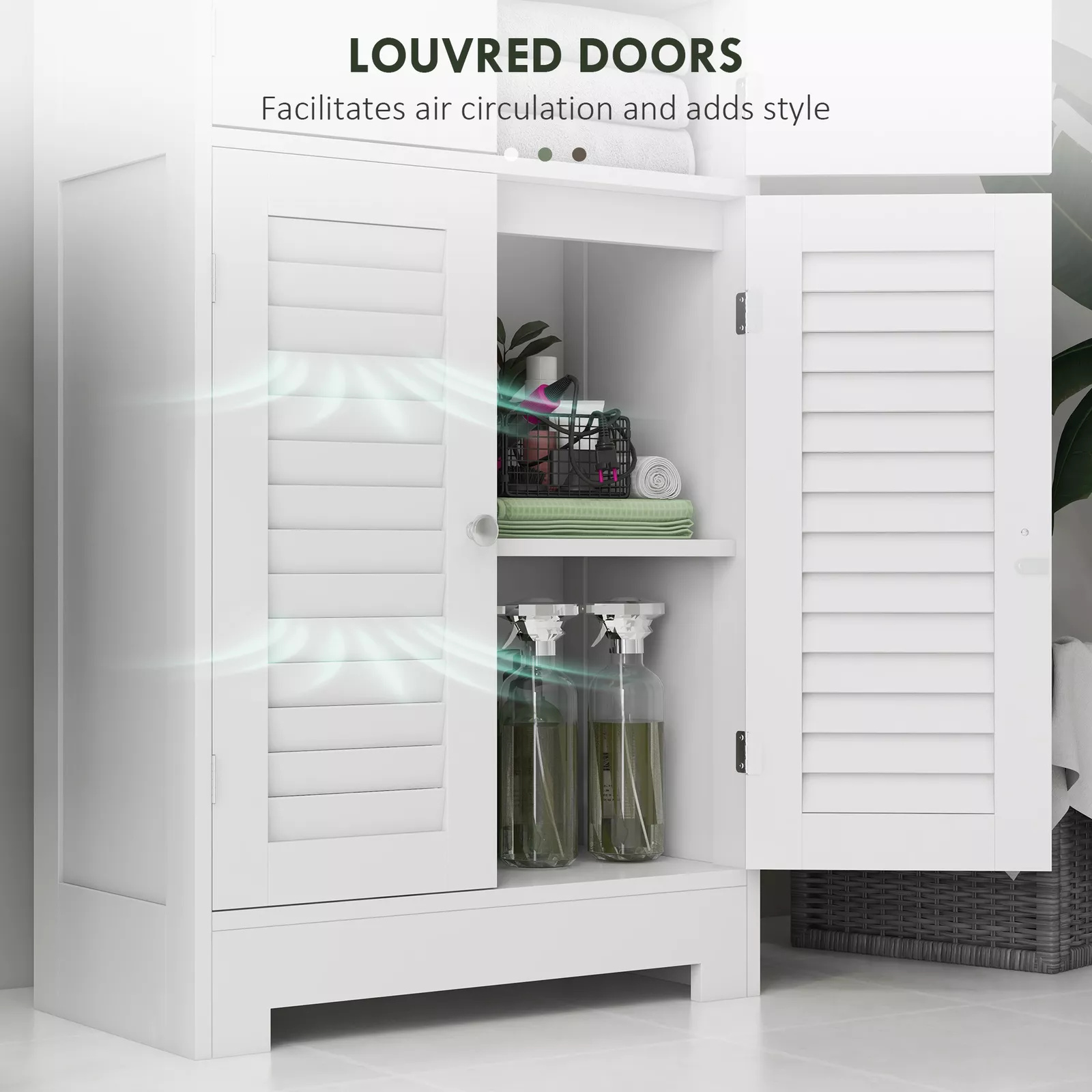 Osman Tall Linen Closet Cabinet - Image 5