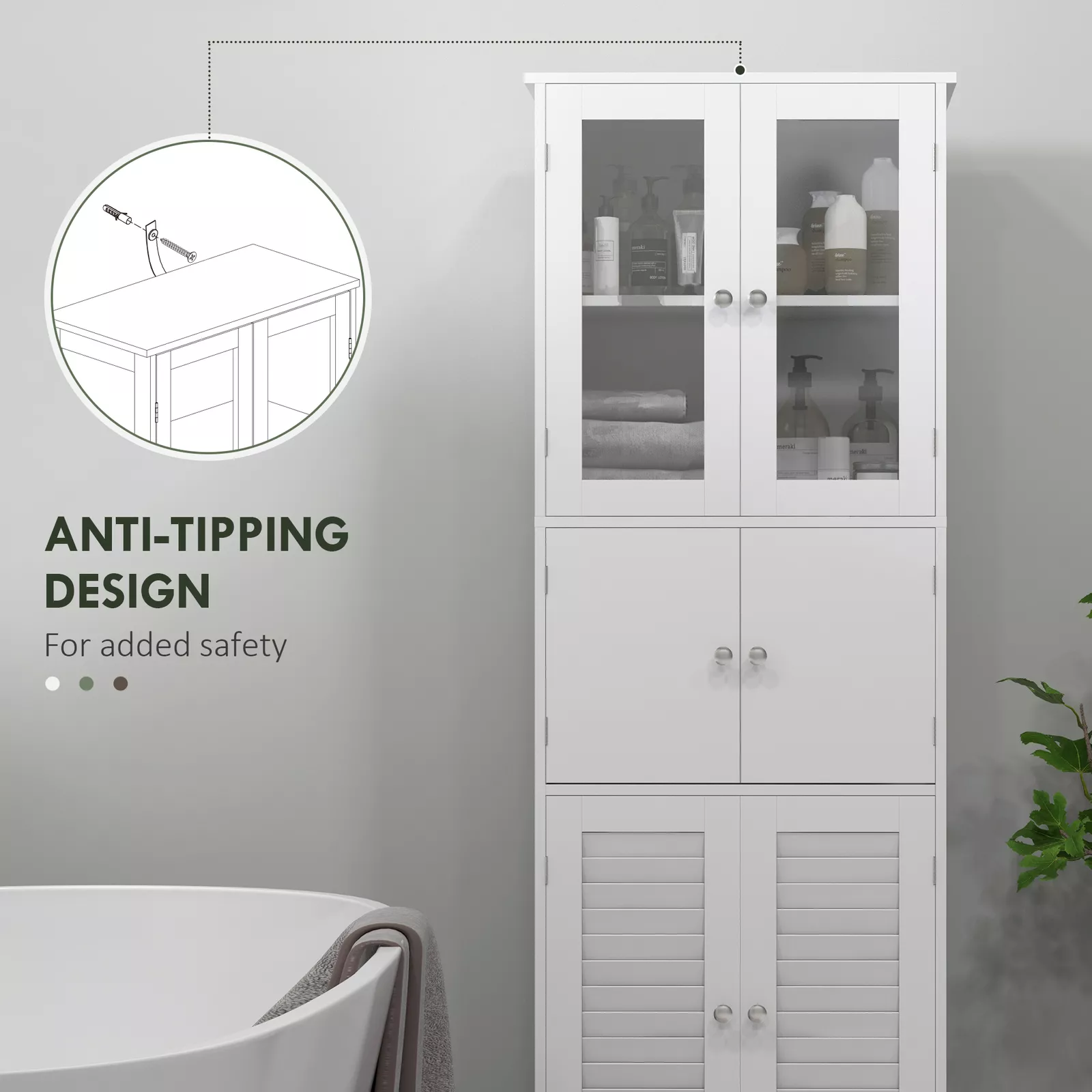 Osman Tall Linen Closet Cabinet - Image 6