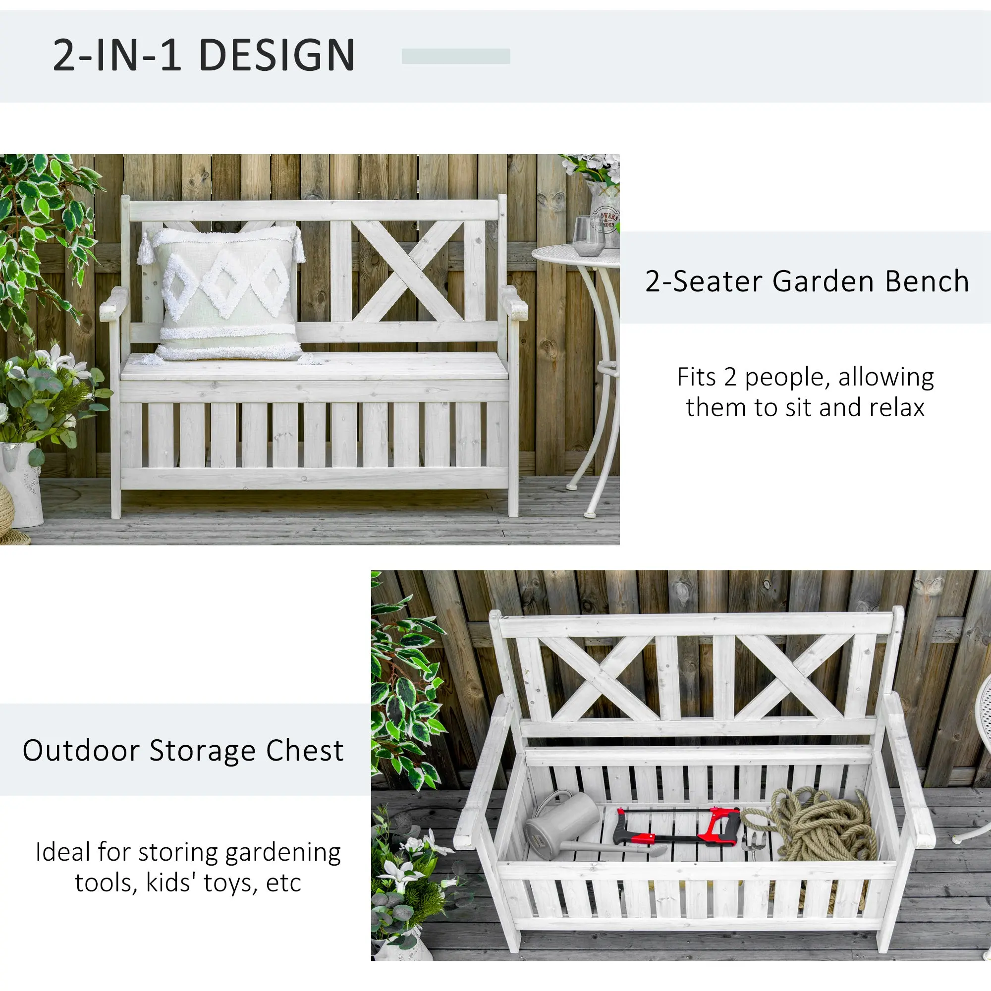 Outdoor Patio Storage Deck Box Bench - Image 5