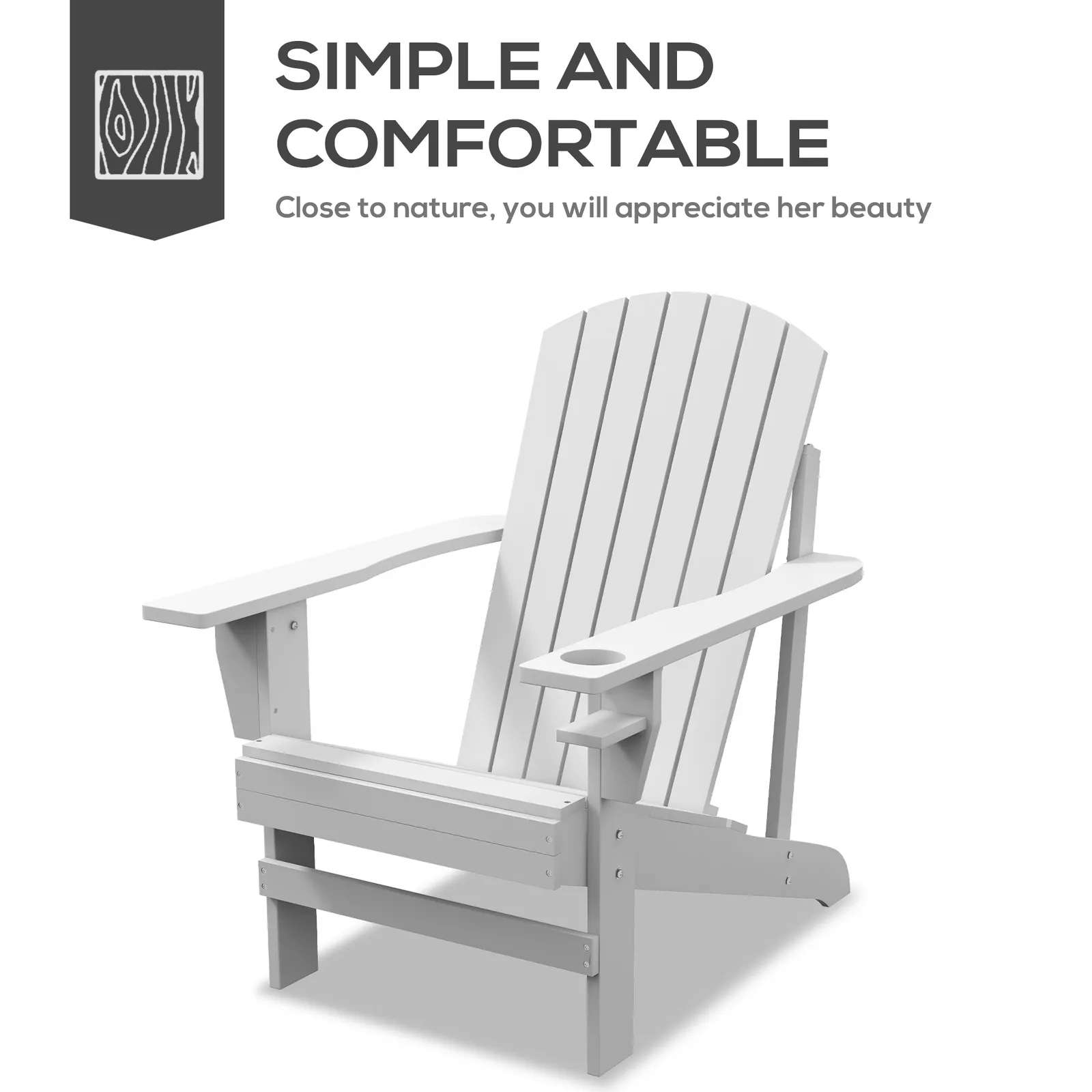Outdoor Wood Adirondack Chair - Image 3