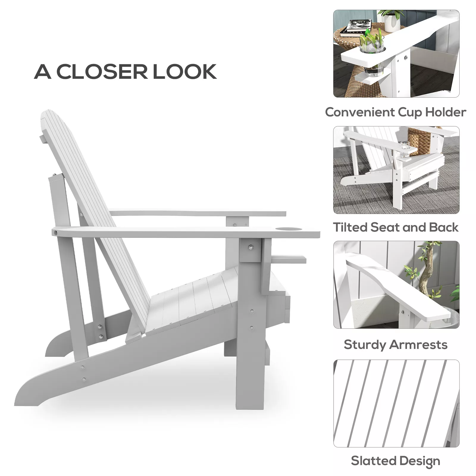 Outdoor Wood Adirondack Chair - Image 4