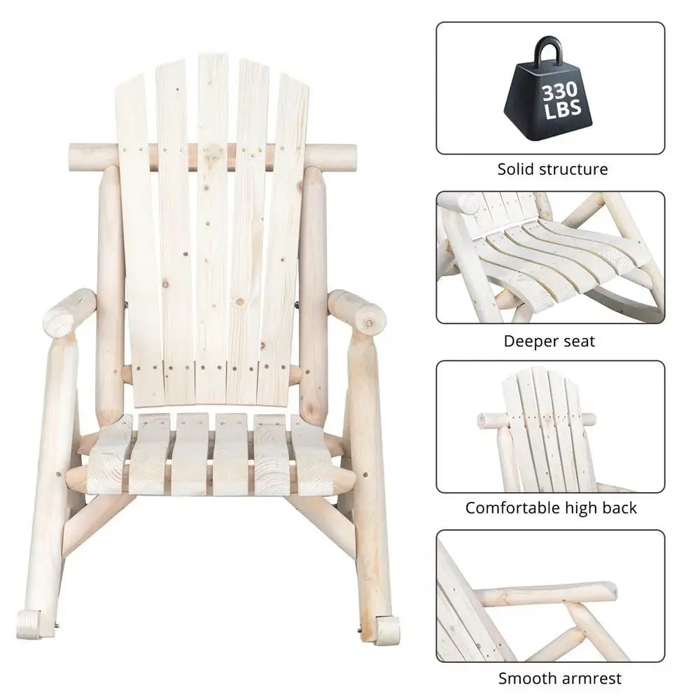Outdoor Wood Adirondack Rocking Chair - Image 6