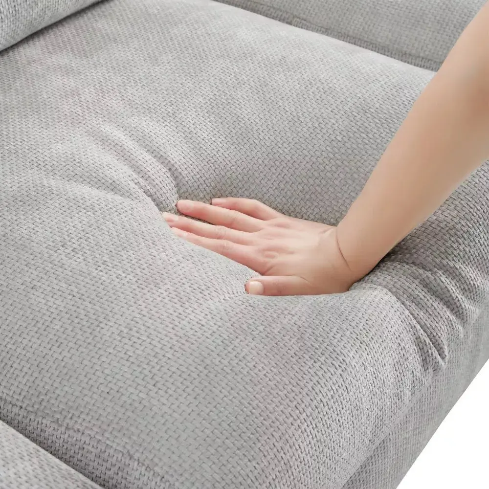Oversized Chenille L Shaped Sectional Couch - Image 5