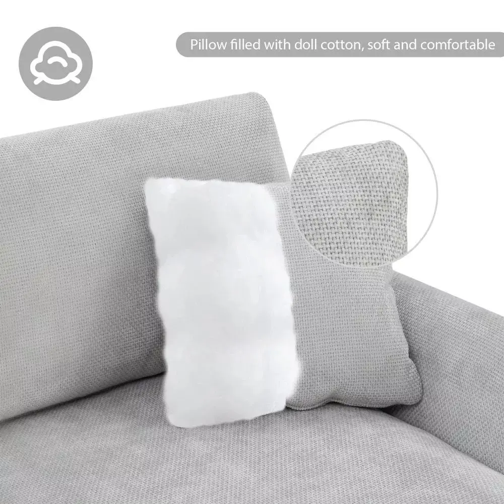 Oversized Chenille L Shaped Sectional Couch - Image 6