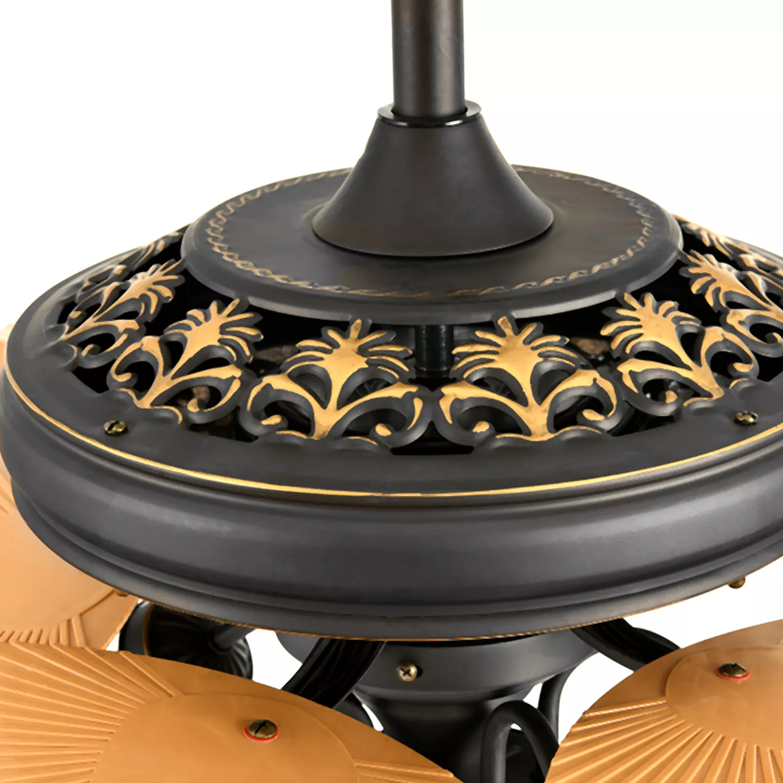 Palm Leaf Ceiling Fan With Light & Remote - Image 7