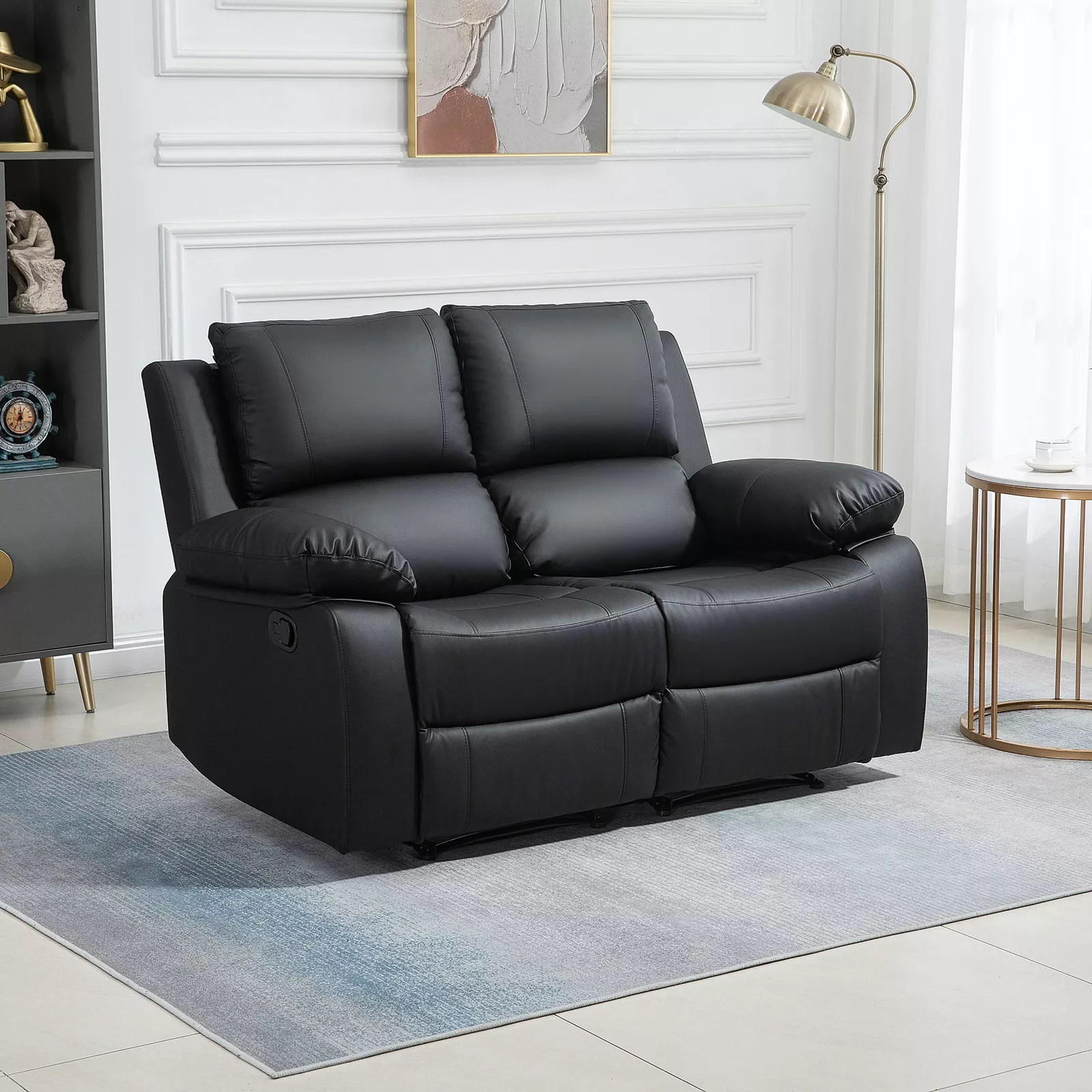 Philip Leather Loveseat Recliner Sofa - Image 11