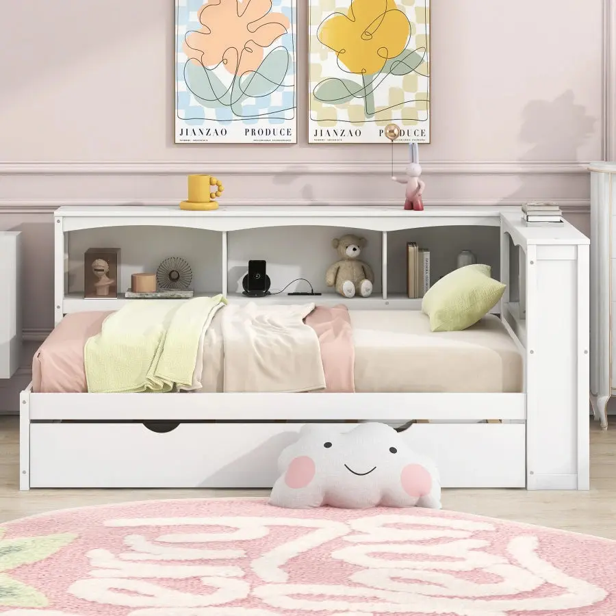 Porter Twin Wood Trundle Daybed With Storage - Image 2