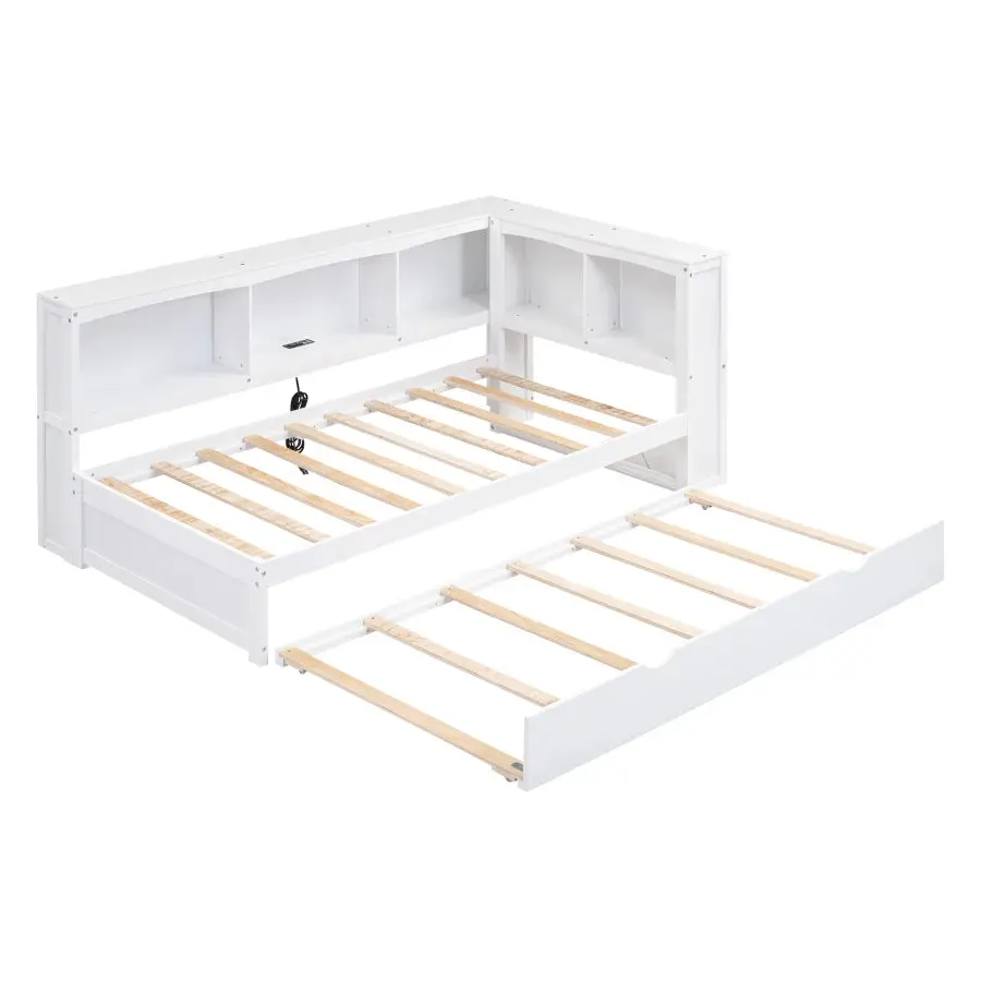 Porter Twin Wood Trundle Daybed With Storage - Image 3