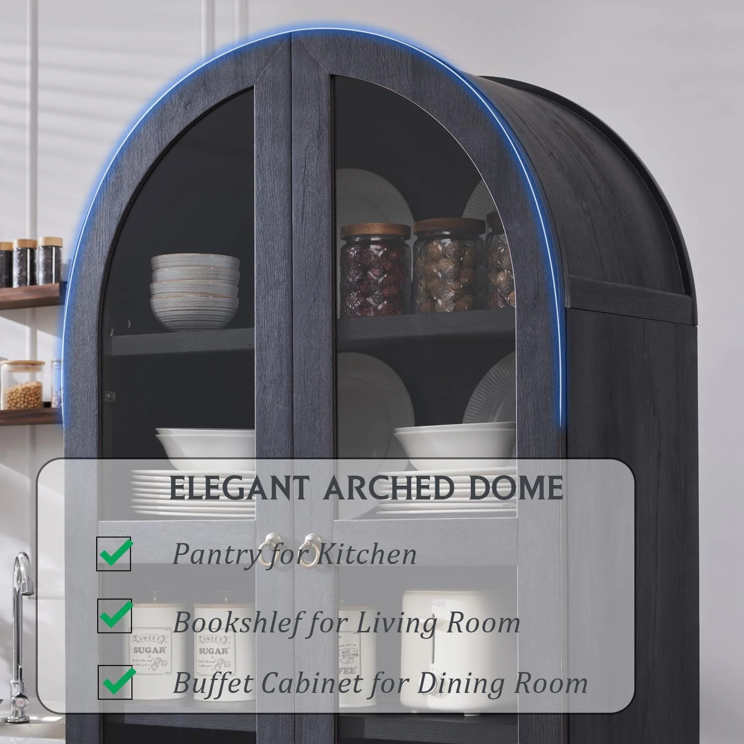 Pratt Tall Arched Storage Display Cabinet - Image 2