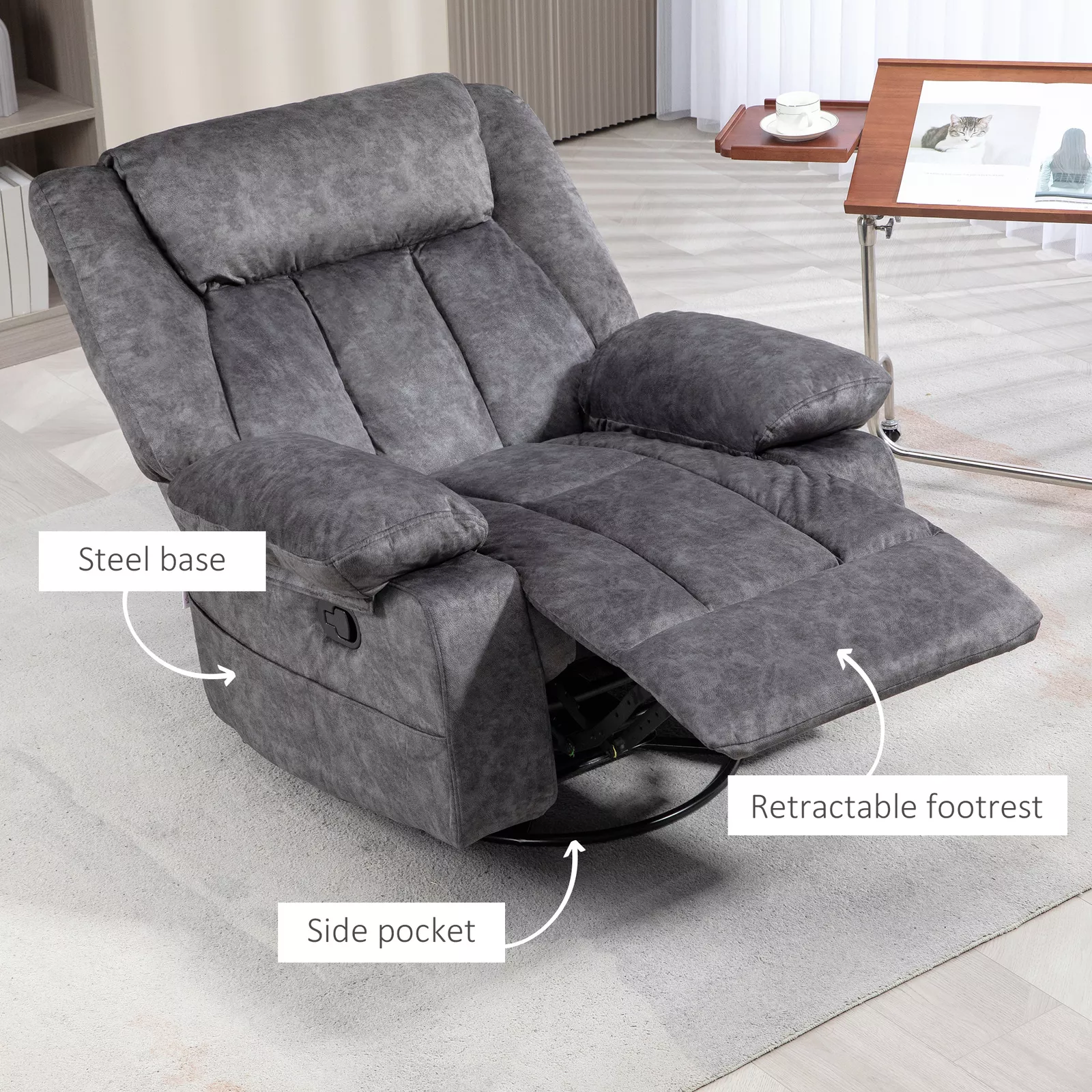 Pugh Oversized Wide Recliner Chair - Image 3