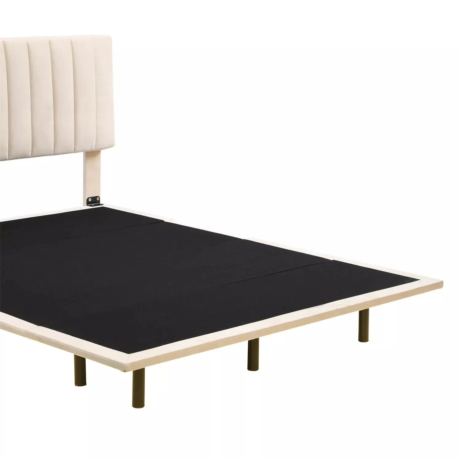 Queen Velvet Upholstered Floating Bed With Lights - Image 7