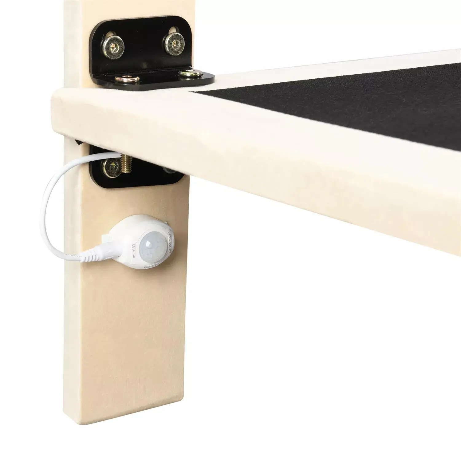 Queen Velvet Upholstered Floating Bed With Lights - Image 9