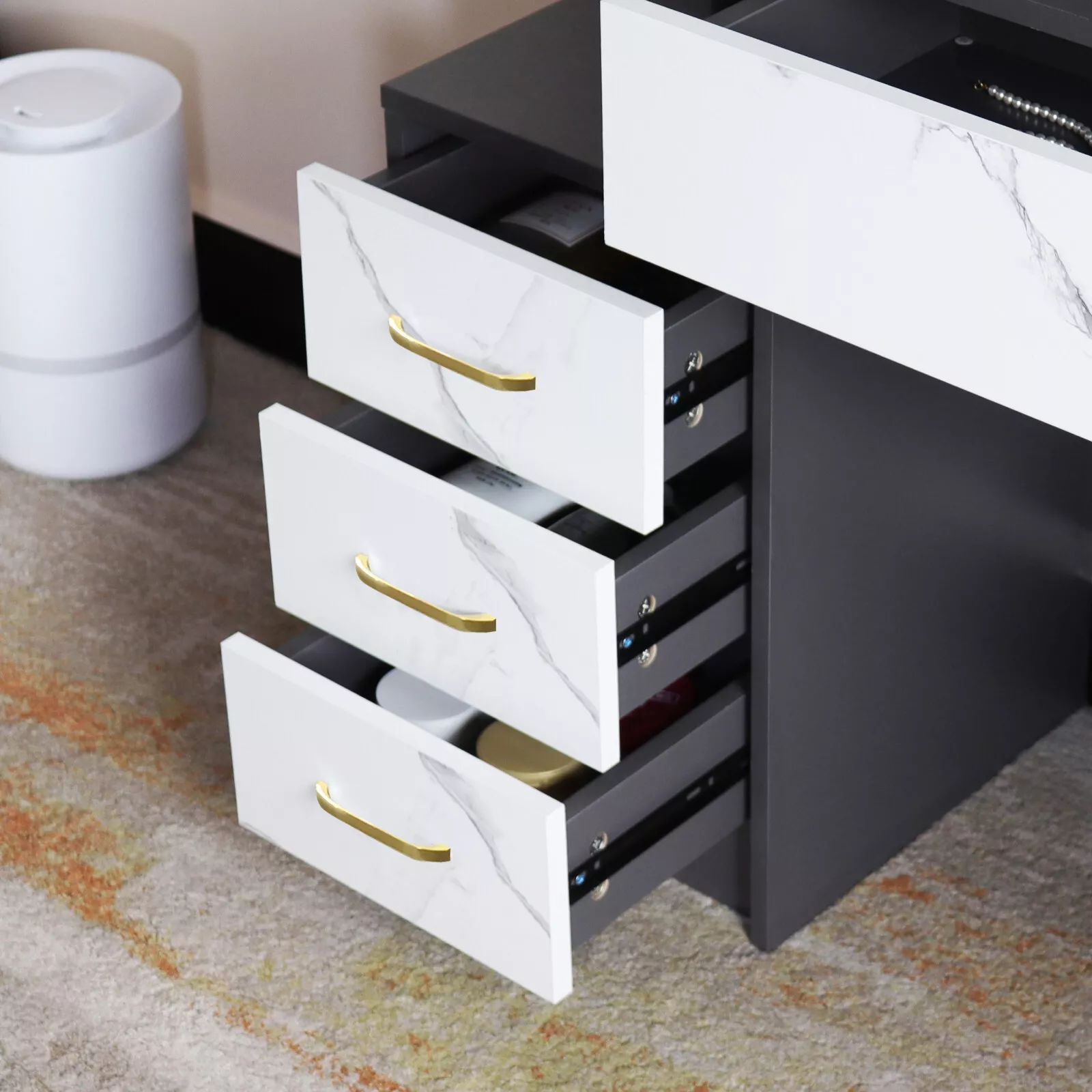 Rafael Mirrored Vanity Dressing Table With Drawer - Image 7