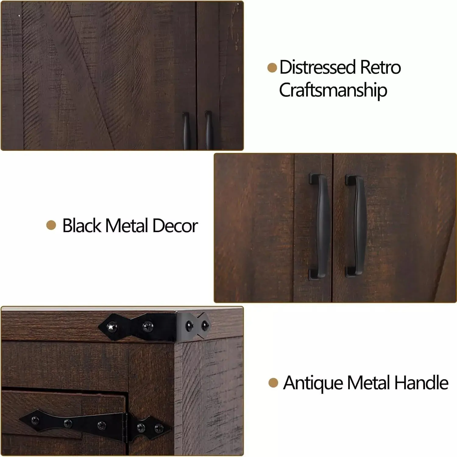 Rafe Tall Farmhouse Kitchen Pantry Cabinet - Image 4