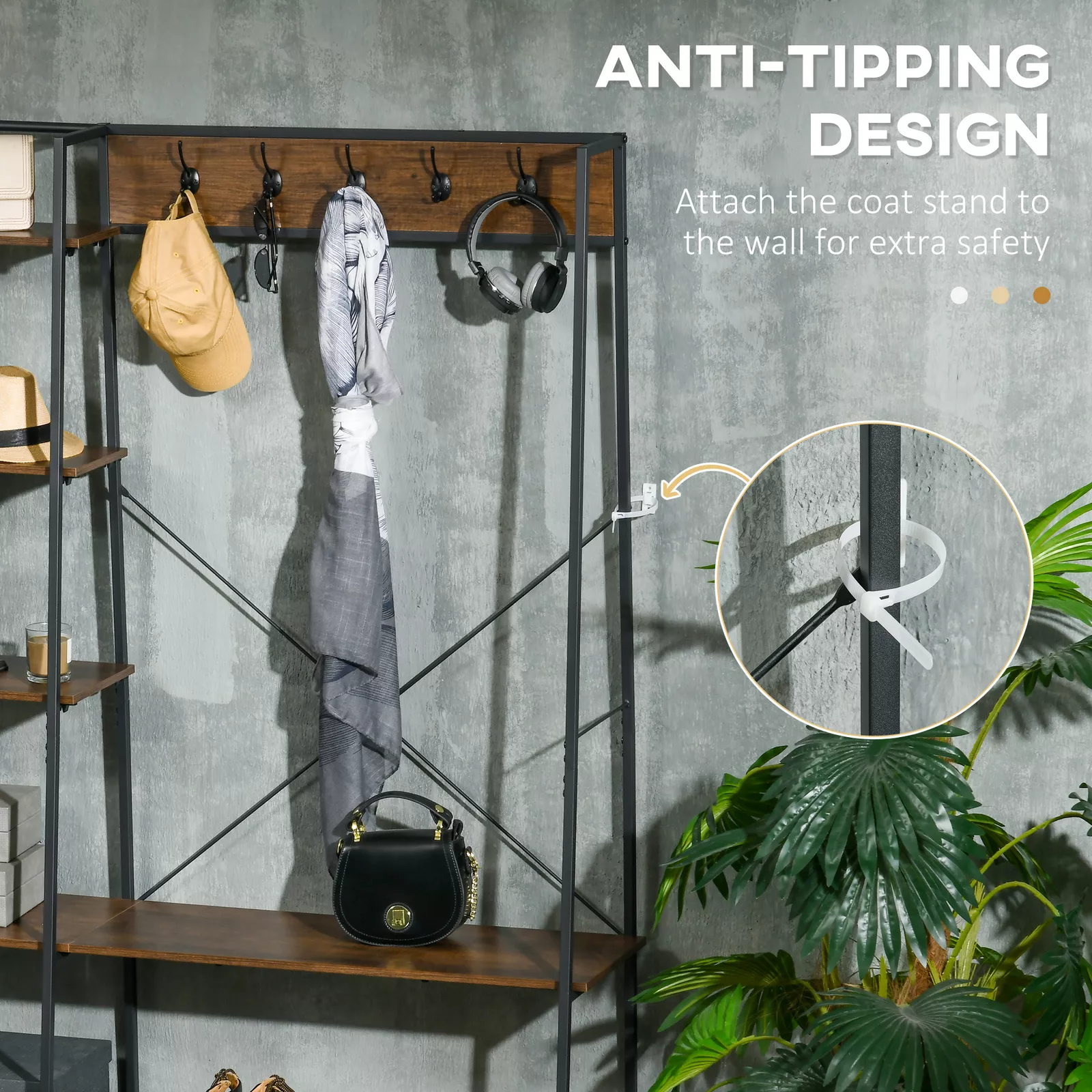 Ramos Coat Stand With Shoe Rack - Image 4