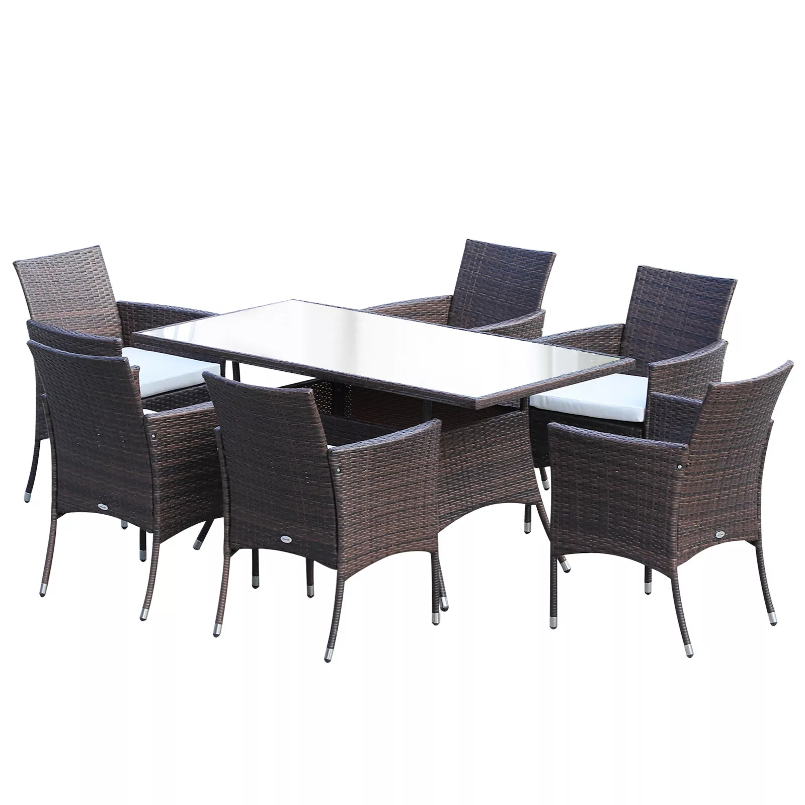 Rattan 6 Seater Outdoor Garden Dining Set - Image 2