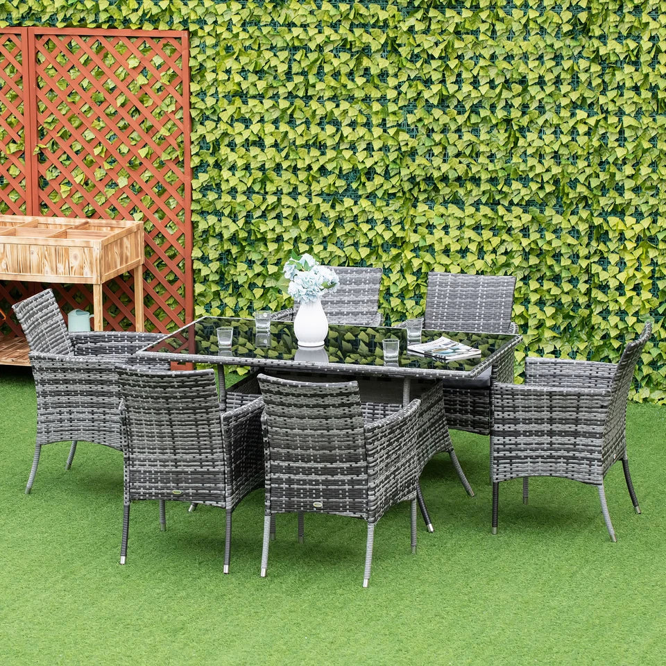Rattan 7 Pieces Outdoor Patio Dining Set
