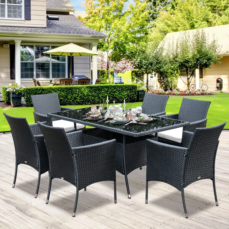 Rattan 7 Pieces Outdoor Patio Dining Set - Image 8