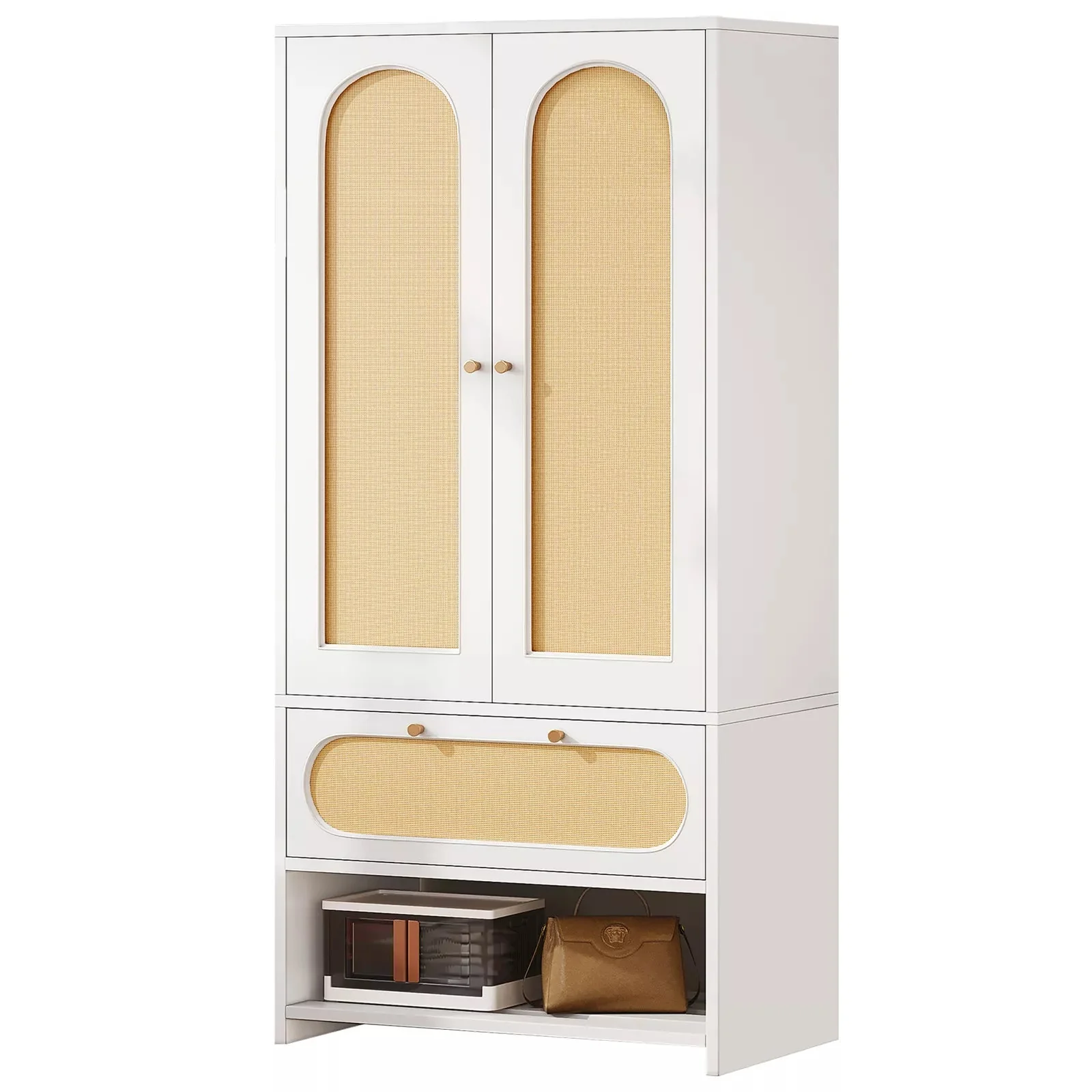 Rattan Armoire Wardrobe Closet - Image 2