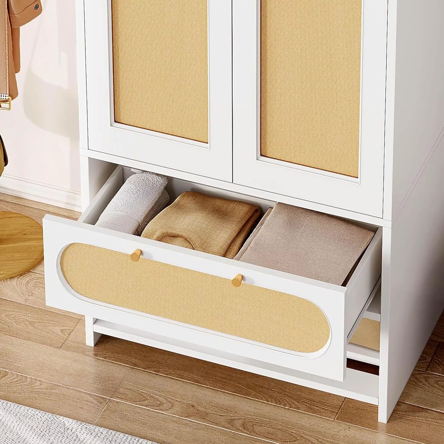 Rattan Armoire Wardrobe Closet - Image 7