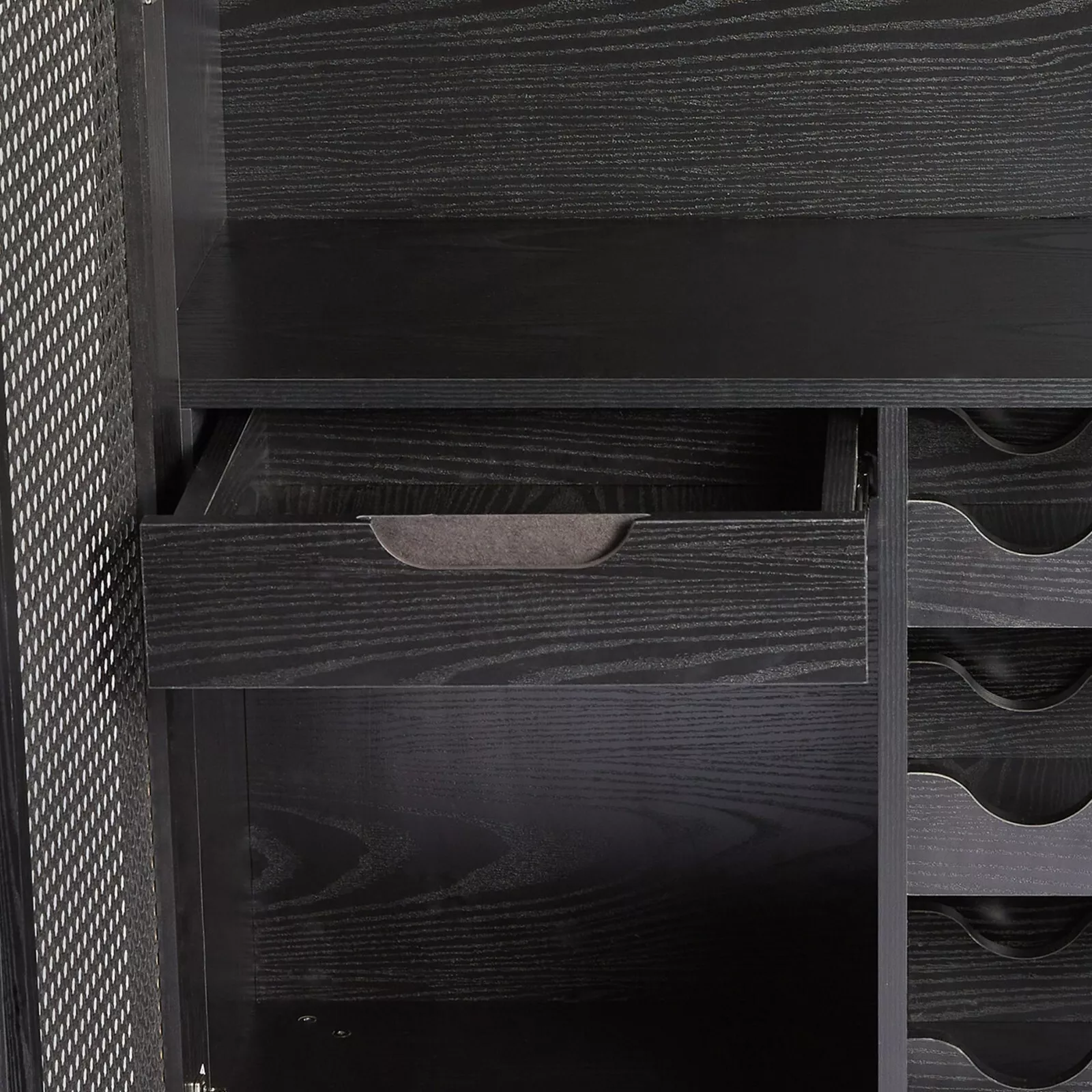 Rattan Drinks Cabinet With Wine Rack - Image 9