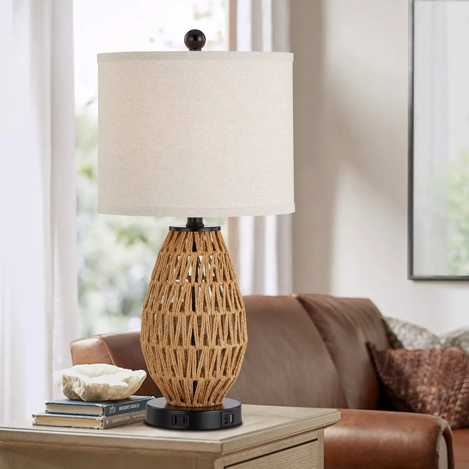 Rattan Fabric Table Lamp