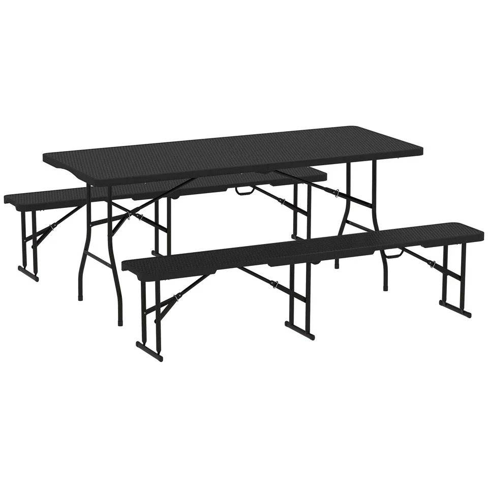Rattan Picnic Bench Table - Image 2