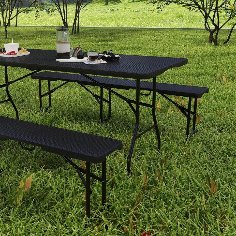 Rattan Picnic Bench Table - Image 7