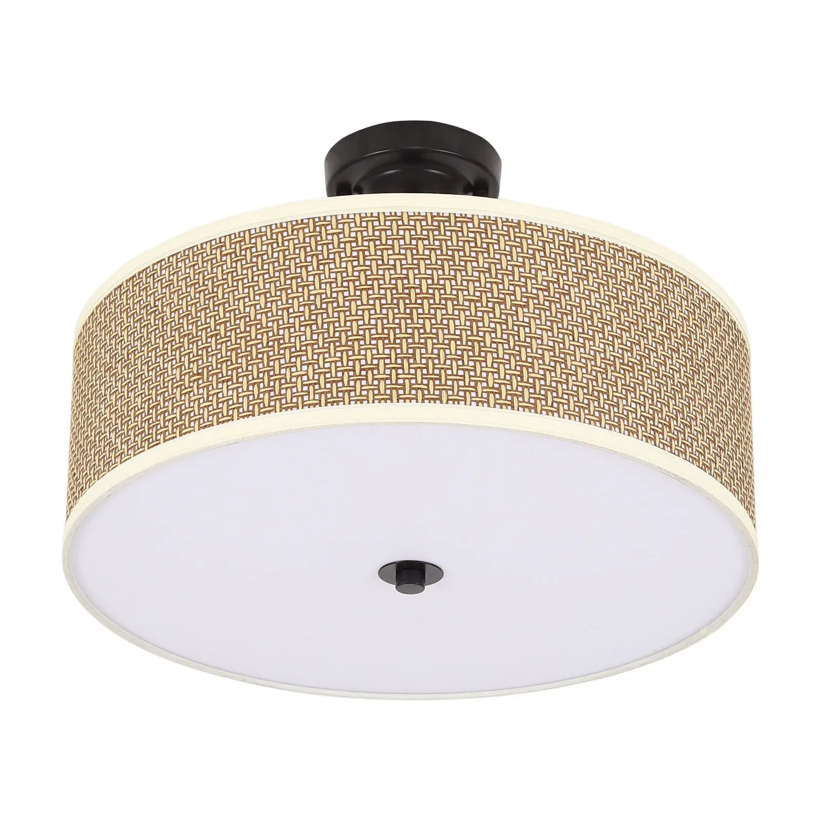 Rattan Semi Mount Ceiling Light - Image 2