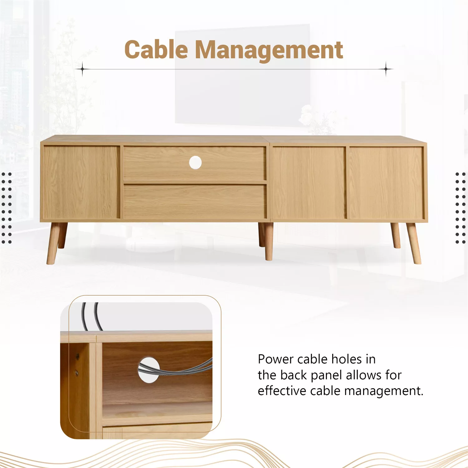 Rattan TV Cabinet Stand - Image 7