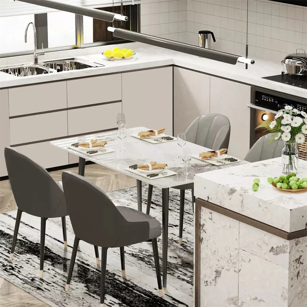 Ray Marble Dining Table For 6 - Image 4