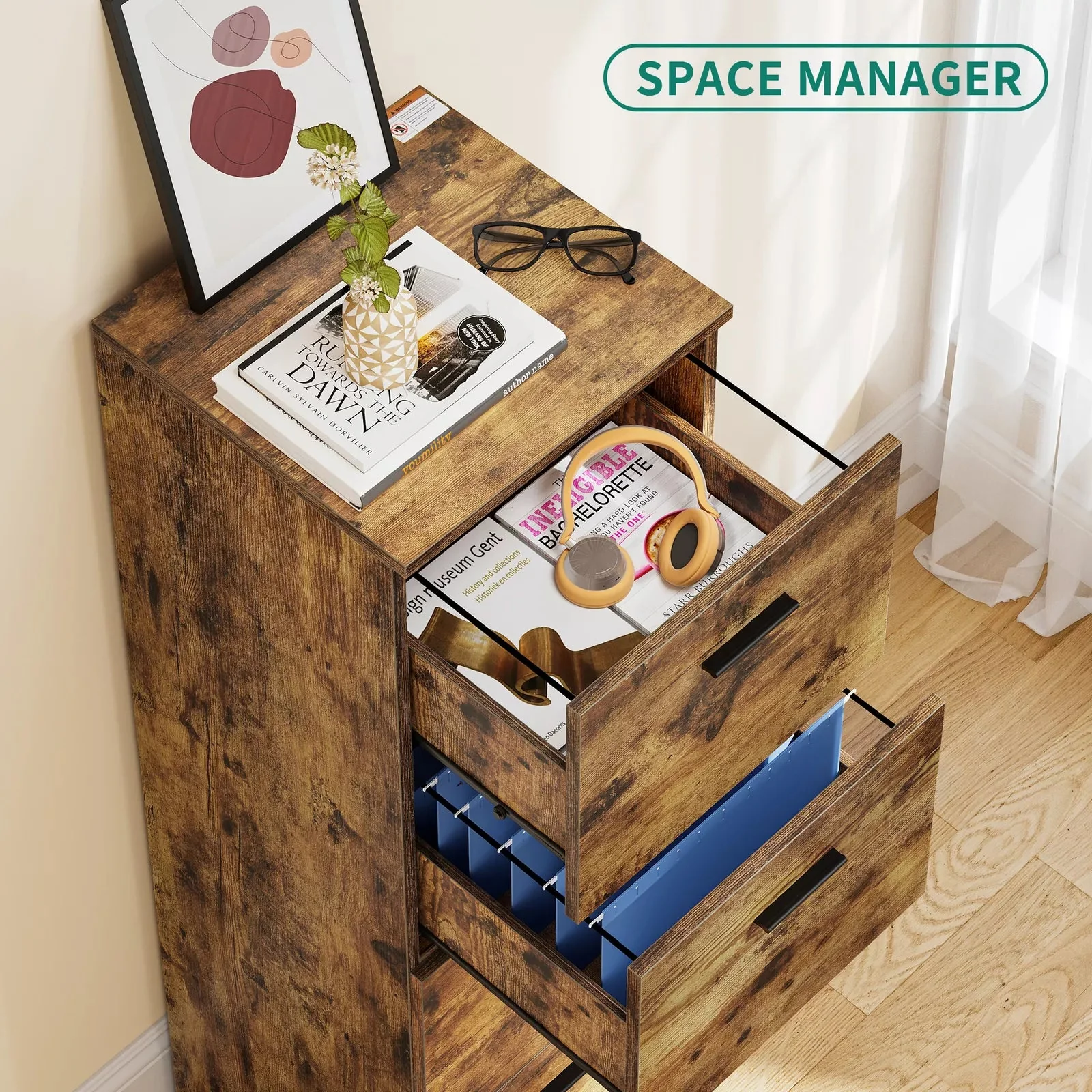 Reed Tall Filing Cabinet With Lock - Image 4