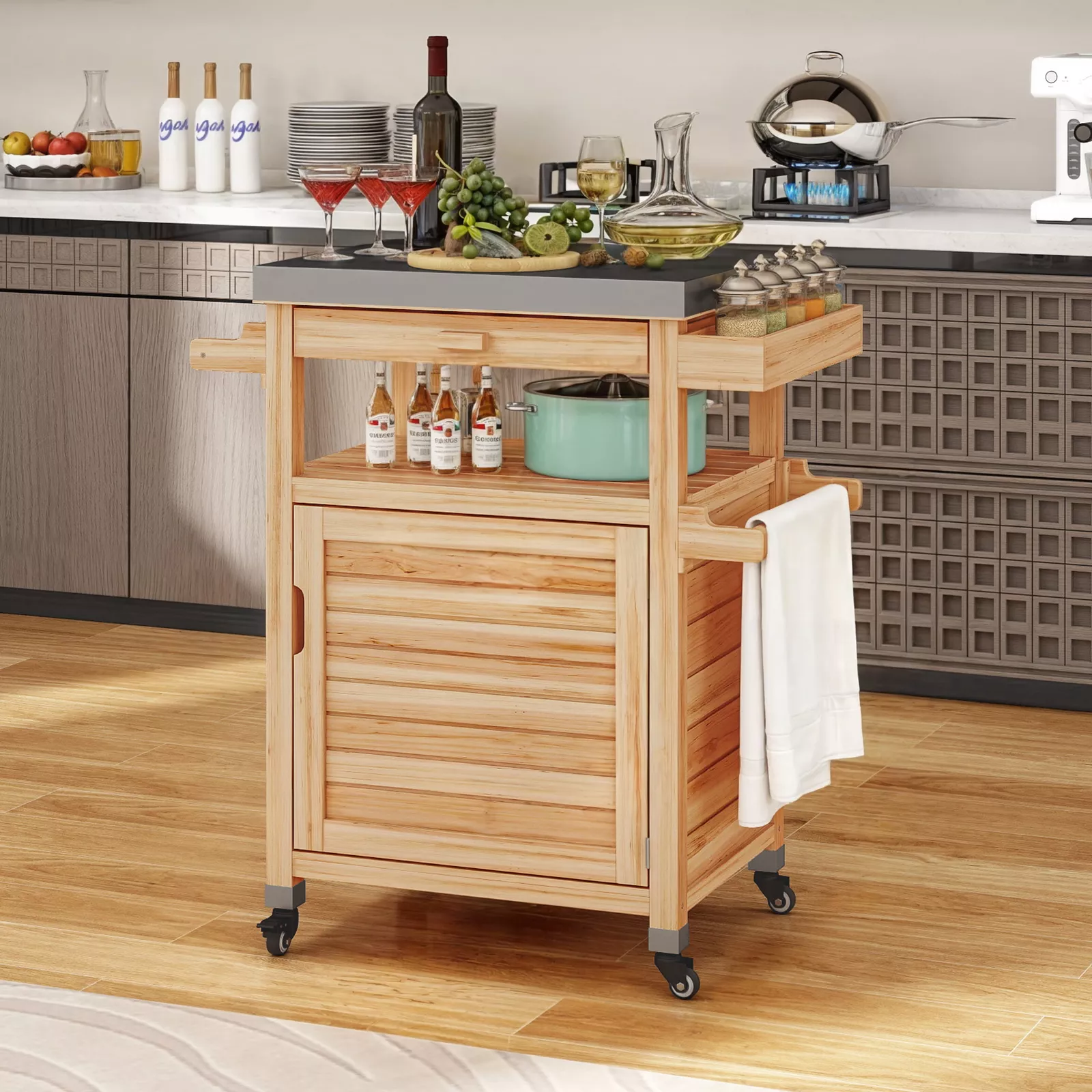 Remi Small Outdoor Bar Cart - Image 8