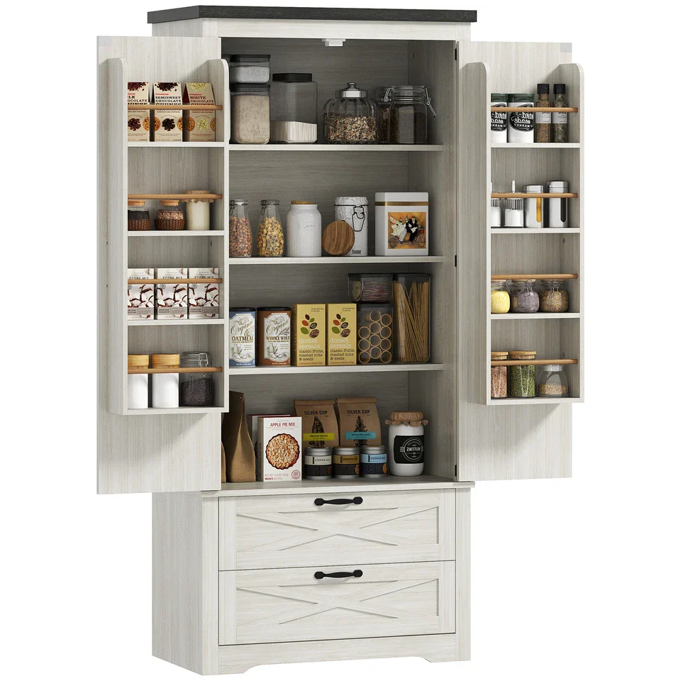 Rex Farmhouse Kitchen Pantry Cabinet - Image 2