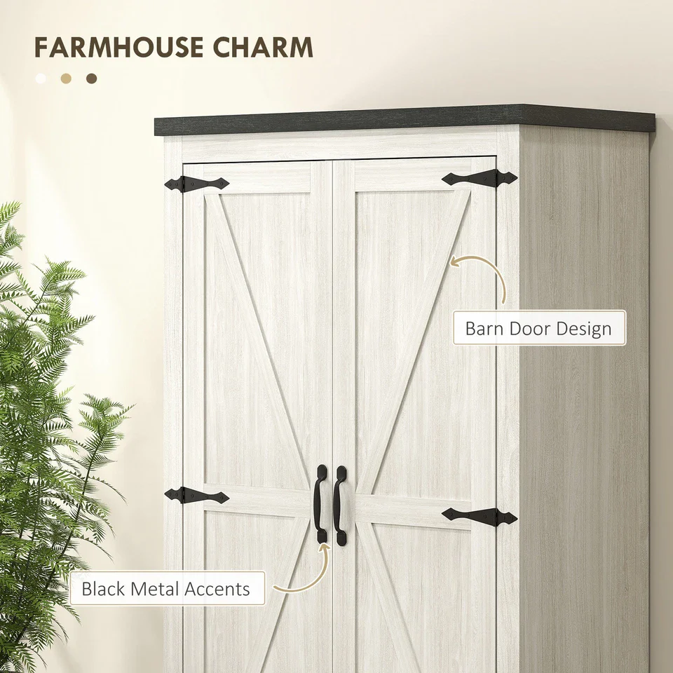 Rex Farmhouse Kitchen Pantry Cabinet - Image 3