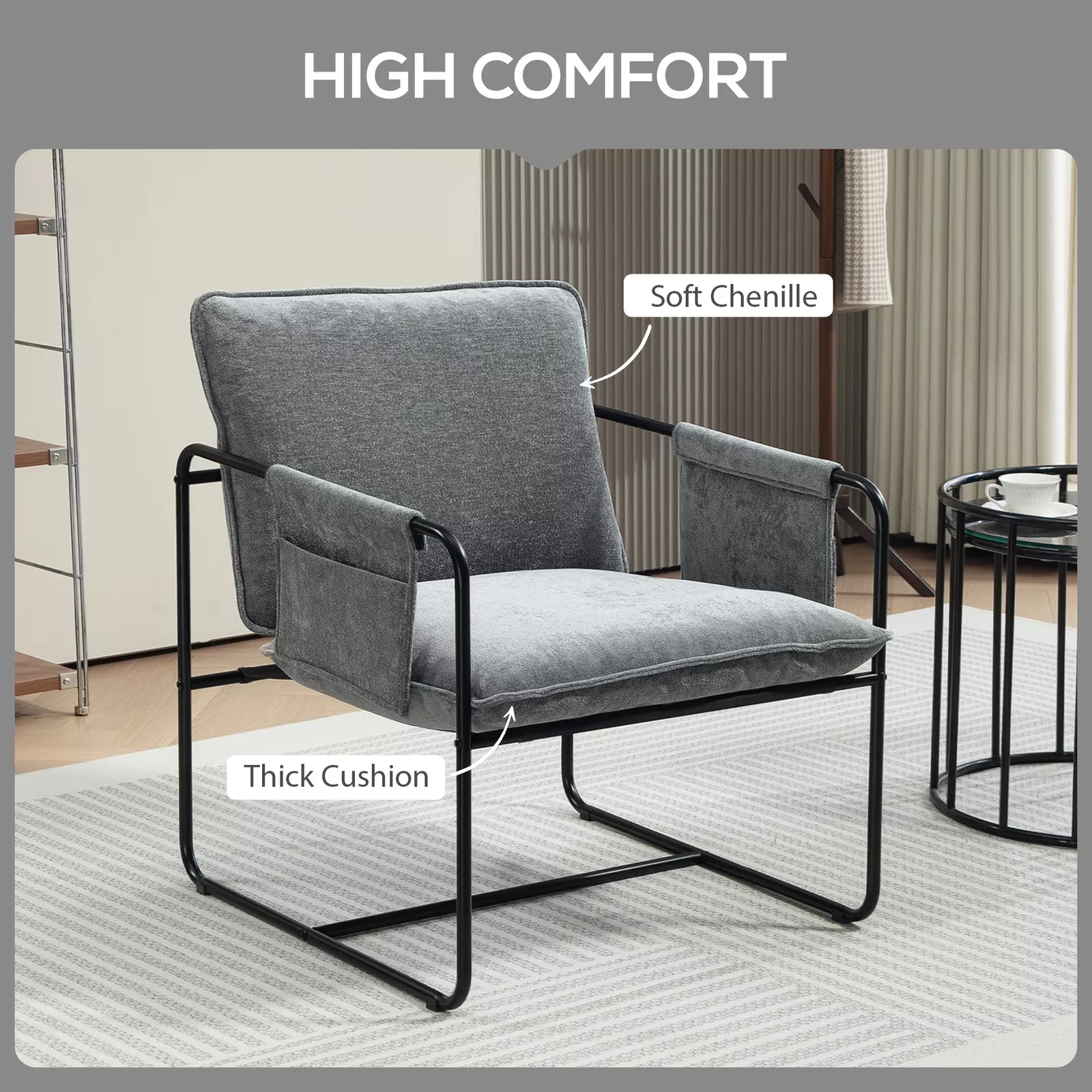 Riggs Chenille Accent Armchair - Image 3