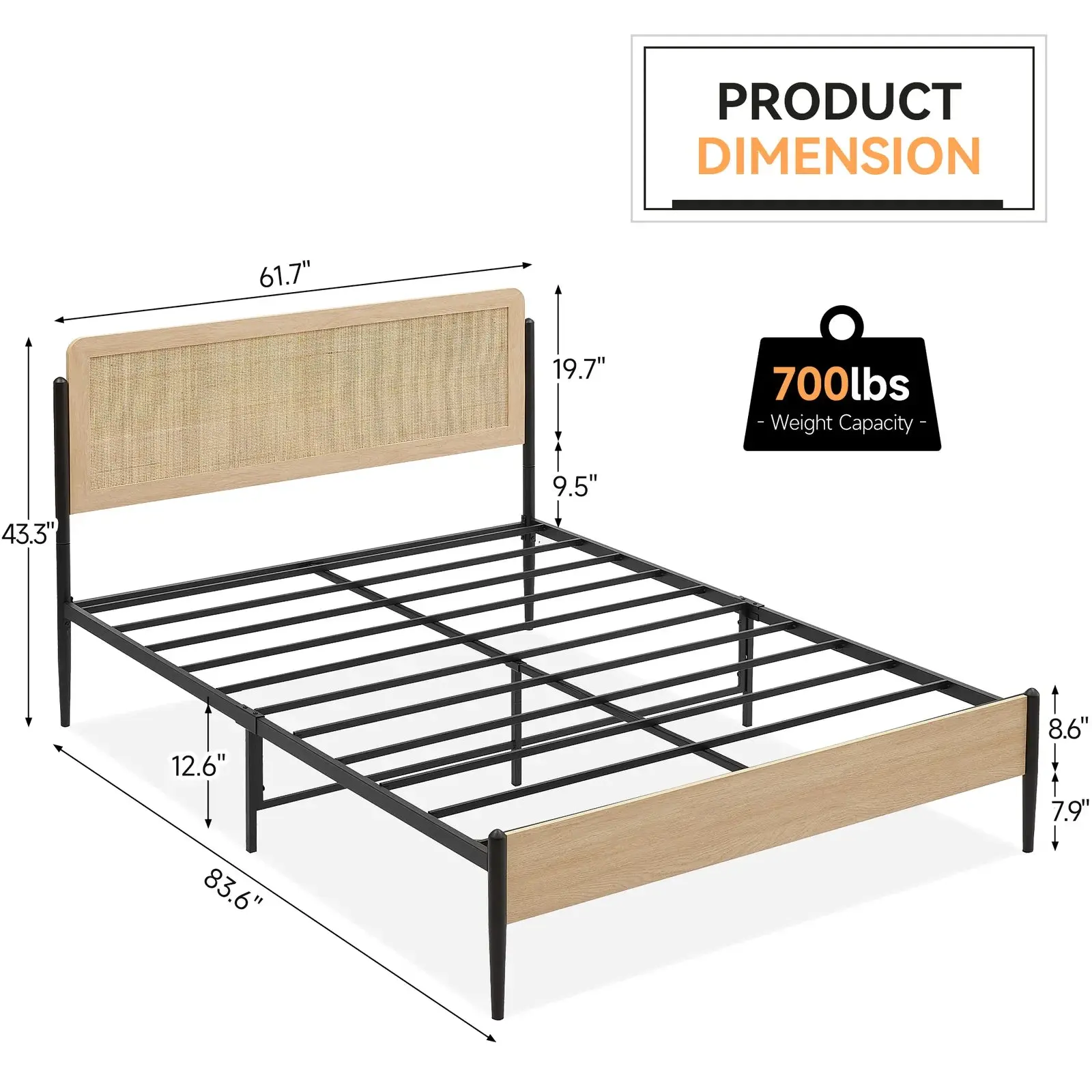 Rita Rattan Bed Frame - Image 8