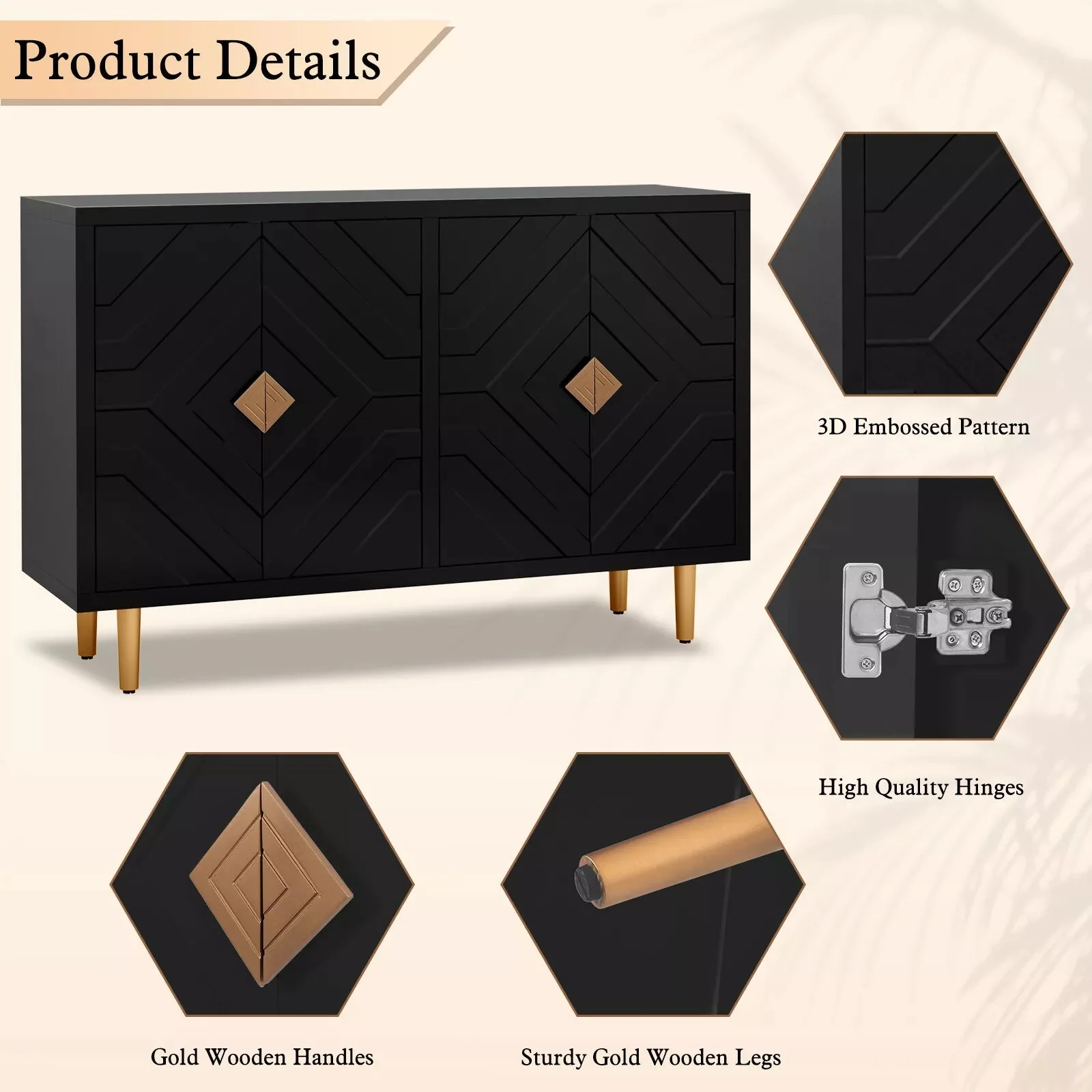 Rivera Modern Sideboard Buffet Cabinet - Image 3