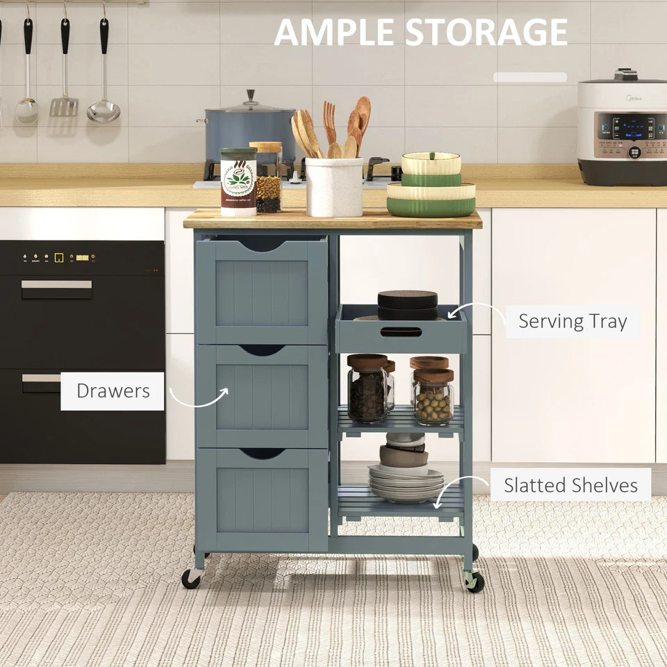 Rory Portable Kitchen Island Cart - Image 3