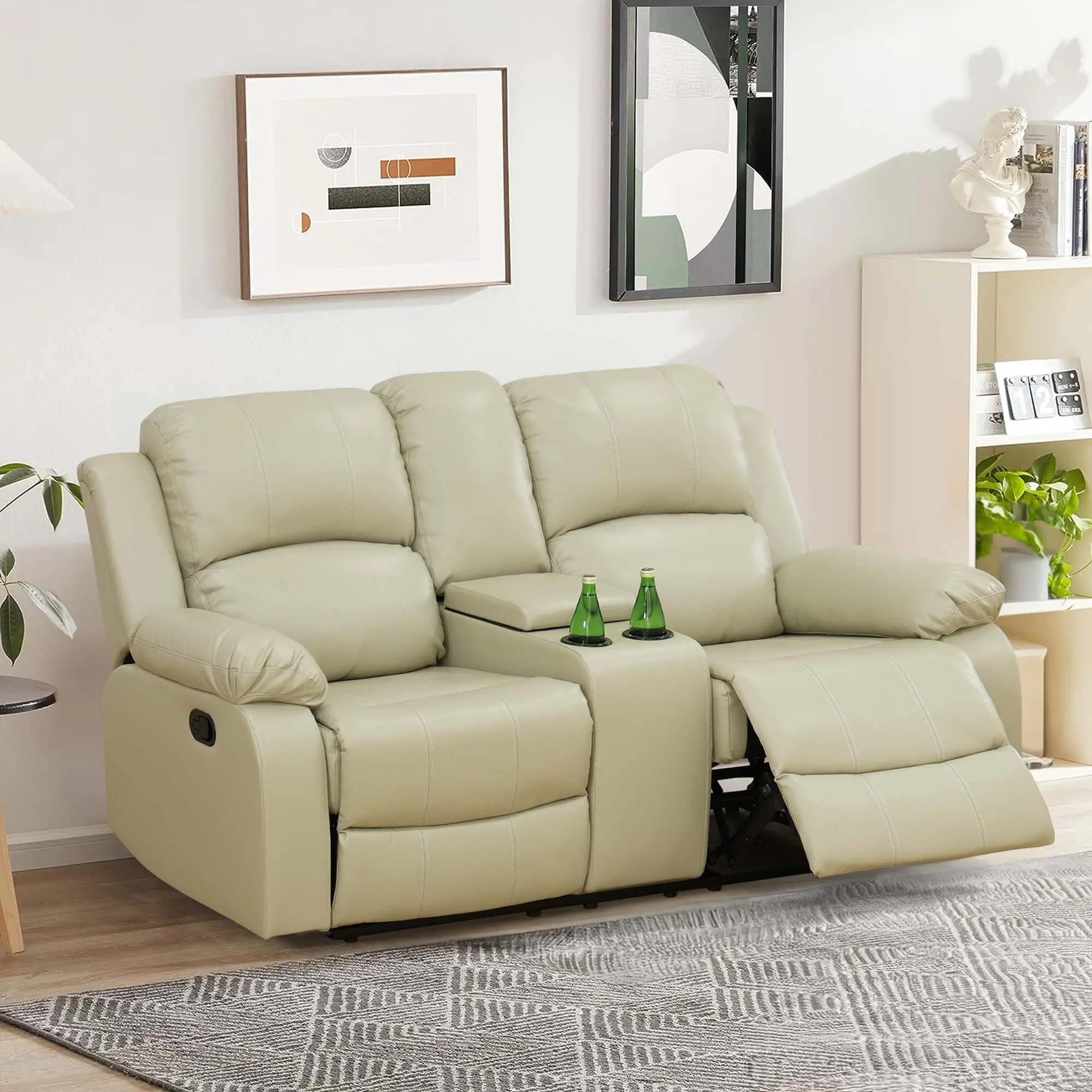 Rowe Leather Recliner Loveseat With Console - Image 5
