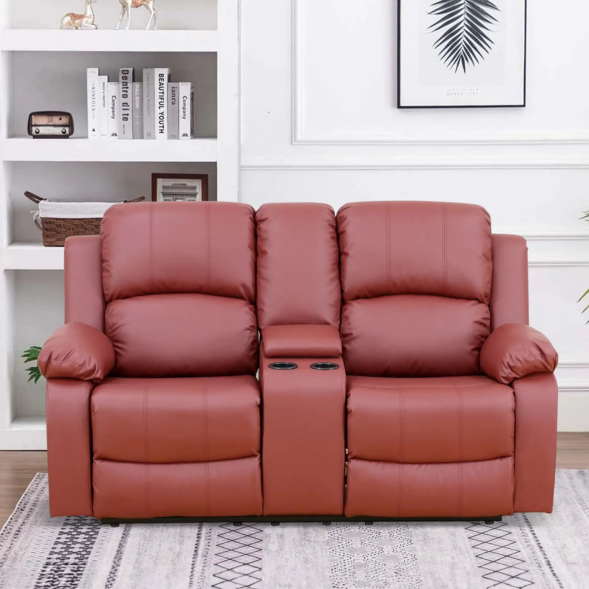 Rowe Leather Recliner Loveseat With Console - Image 7