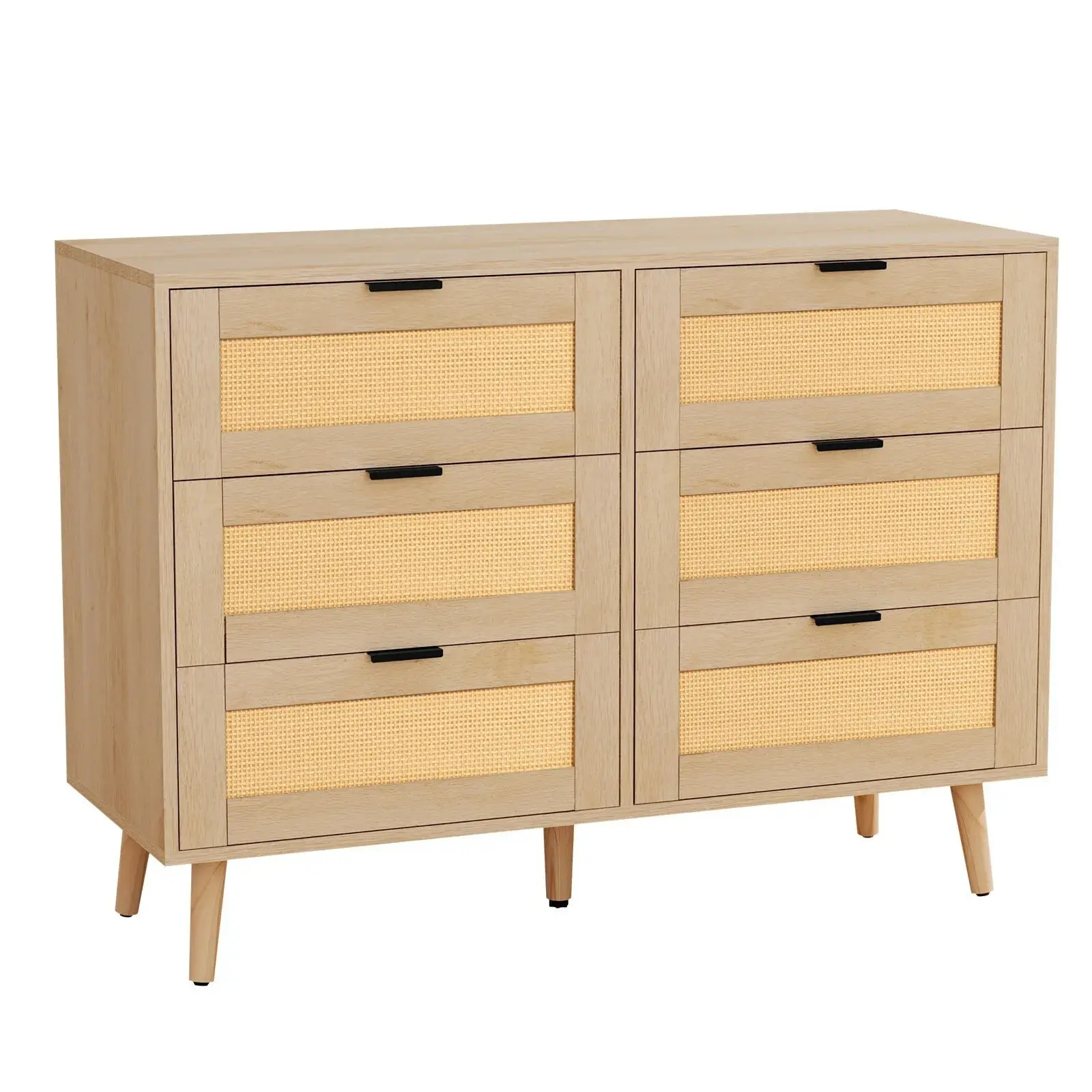 Rush Rattan 6 Drawer Chest Dresser - Image 3